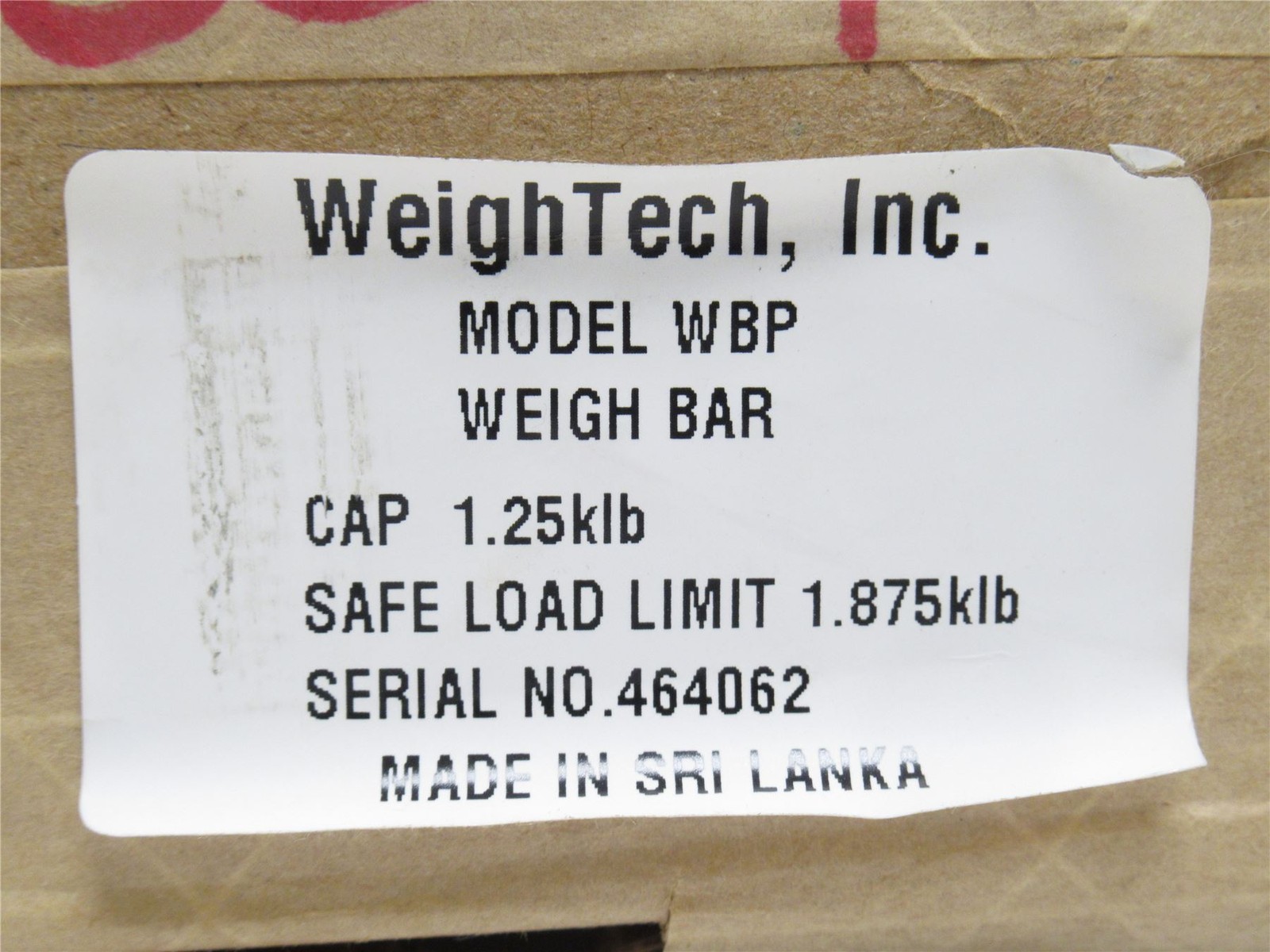 235904 Used; WeighTech WBP Load Cell; 1.25KLB; 2″OD x 11-1/2″ Long x 3″ H