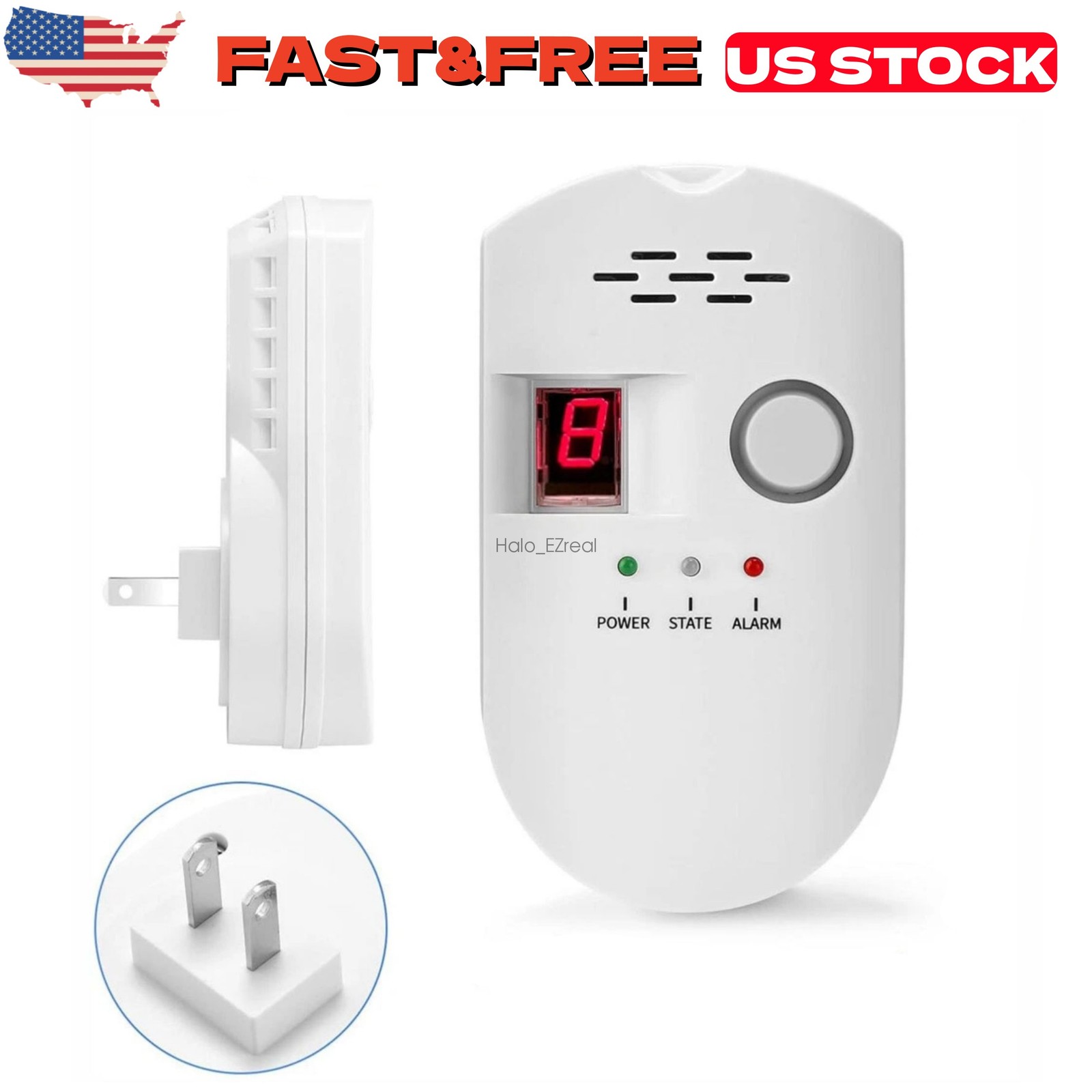 Digital Gas Leak Detector Alarm Sensor Propane Butane Methane Natural Gas Catch