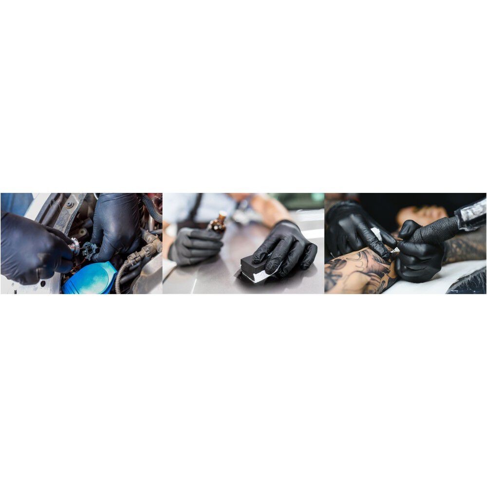 Sas Safety Raven Nitrile Gloves Disposable Powder-Free 100 Pc – Large –