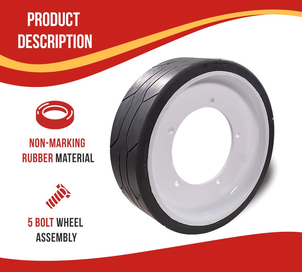 4Pk JLG 4520676 Non-Marking Rubber Scissor Lift Tire Assembly-Fits 2030ES,2630ES