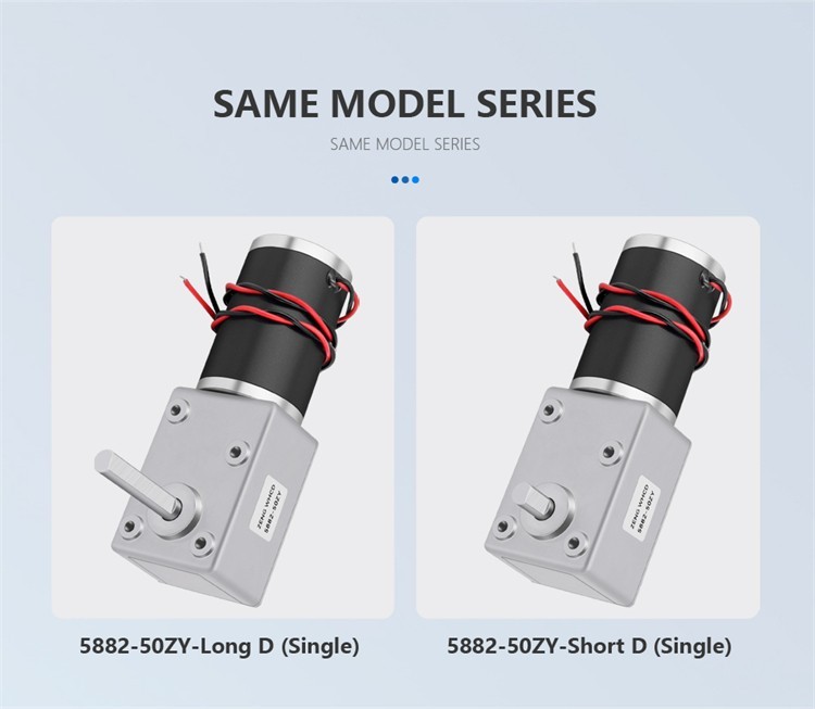 DC 12V 24V Double Short Shaft 5882-50ZY Worm Gear Self-locking Motor High Torque