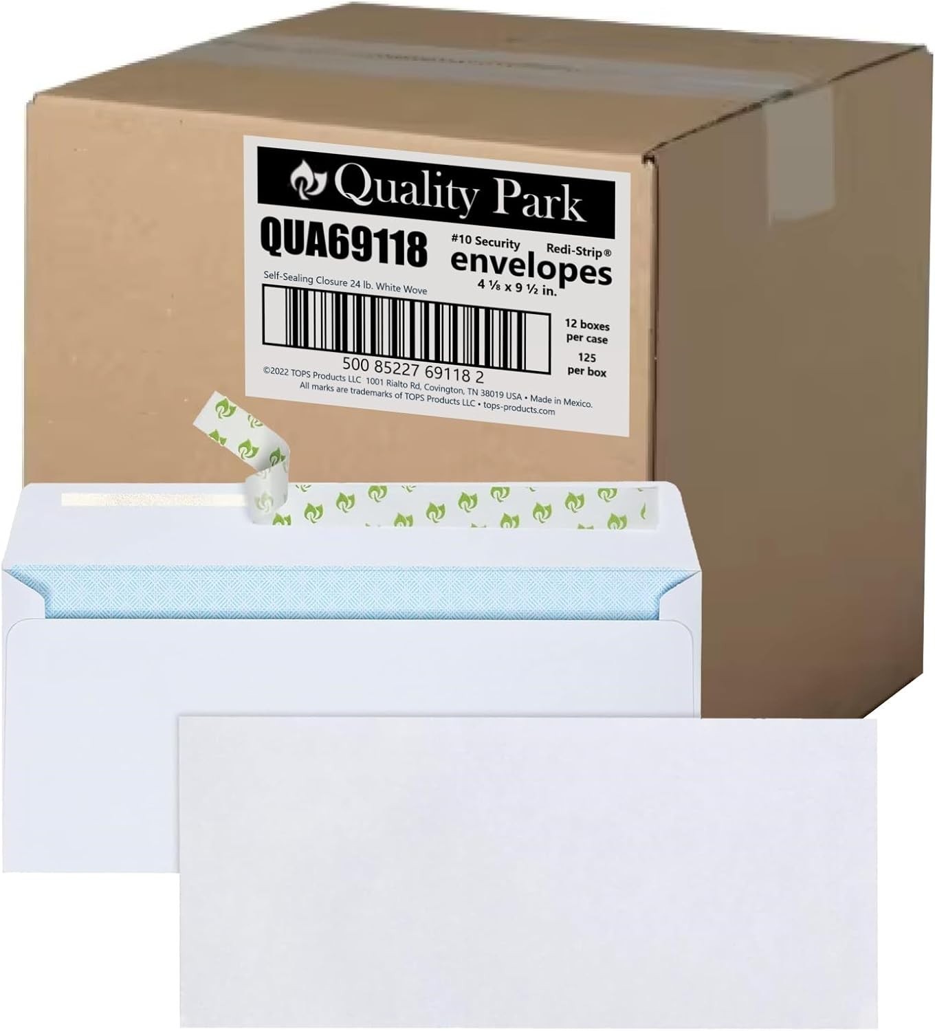 Security-Tinted Redi-Strip Envelopes – 1500 Count, 4.125 x 9.5 for Secure Mail