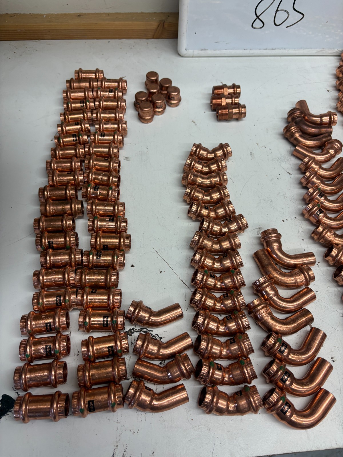 149 Piece LOT 1/2” Viega Propress Pro Press Tees 90 45 Coupling Cap Reducer MPT