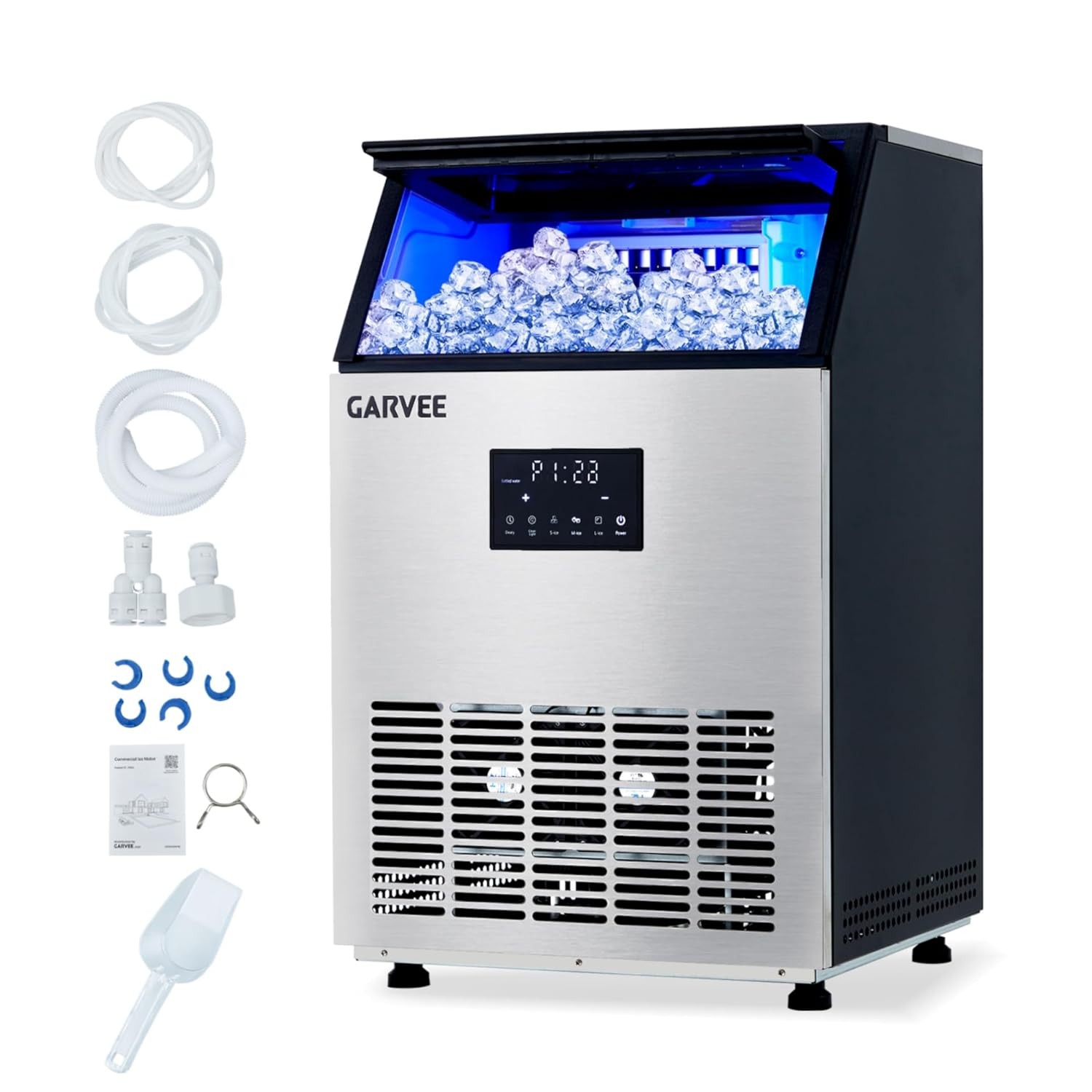 ✅Commercial Ice Maker Machine, 150 LBS/Day, Under Counter Ice Machine with 40 L