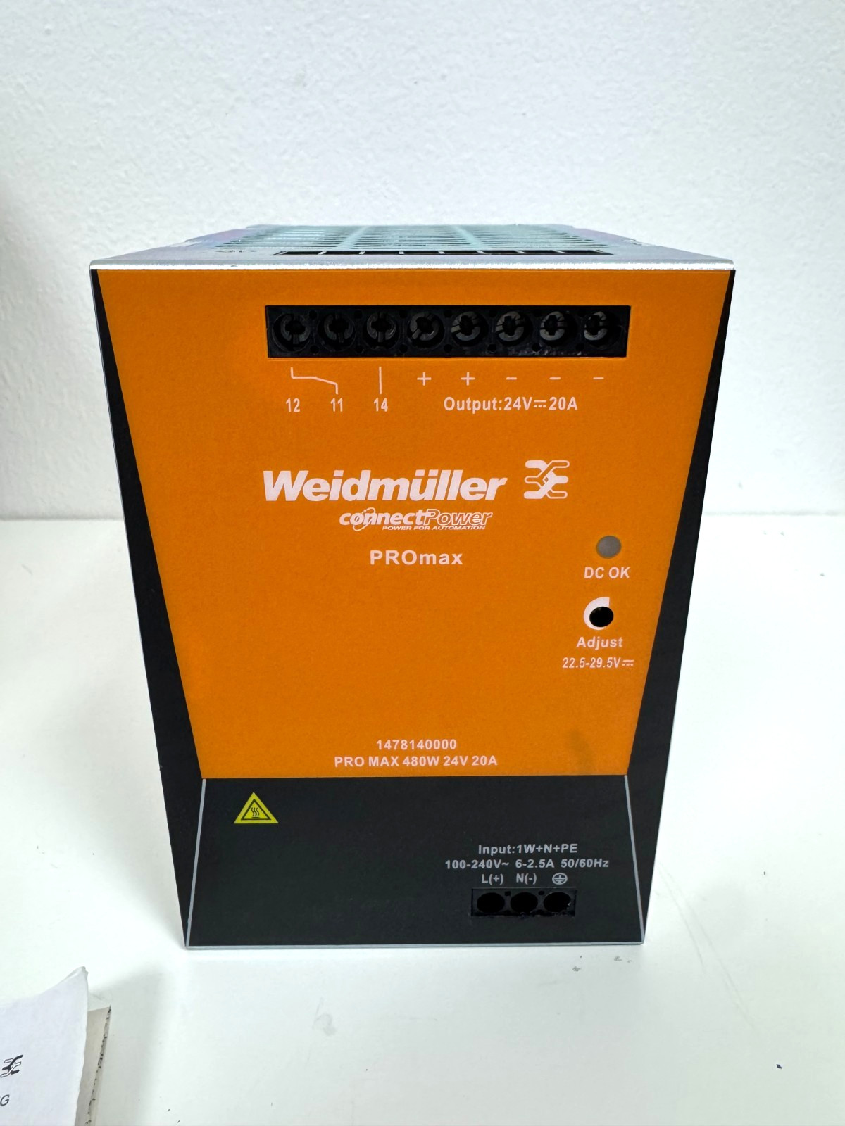Weidmuller 1478140000 PRO MAX 480W 24V 20A DIN Rail Power Supply New Open Box