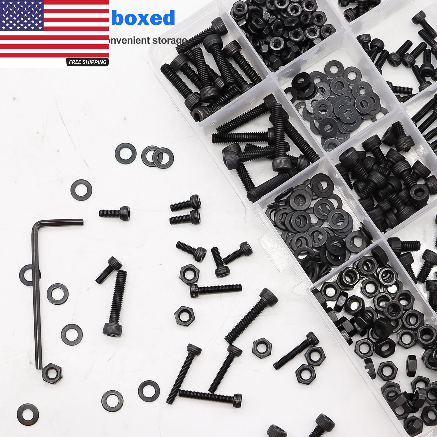 2040PCS Metric Screws Nuts and Bolts Assortment Kit,M2 M3 M4 M5 M6 Machine Screw