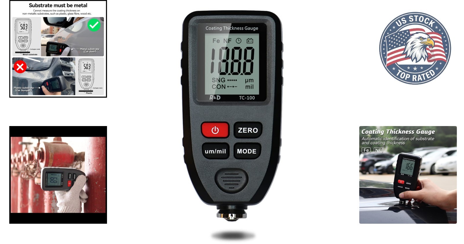 Auto Paint Thickness Gauge for Steel & Aluminum – Detect Hidden Repairs Easily