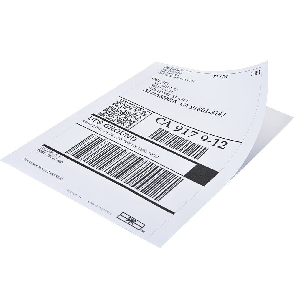 Full Sheet Sticker Paper for Laser & Ink Jet Printers 8.5″ x 11″ Shipping Labels