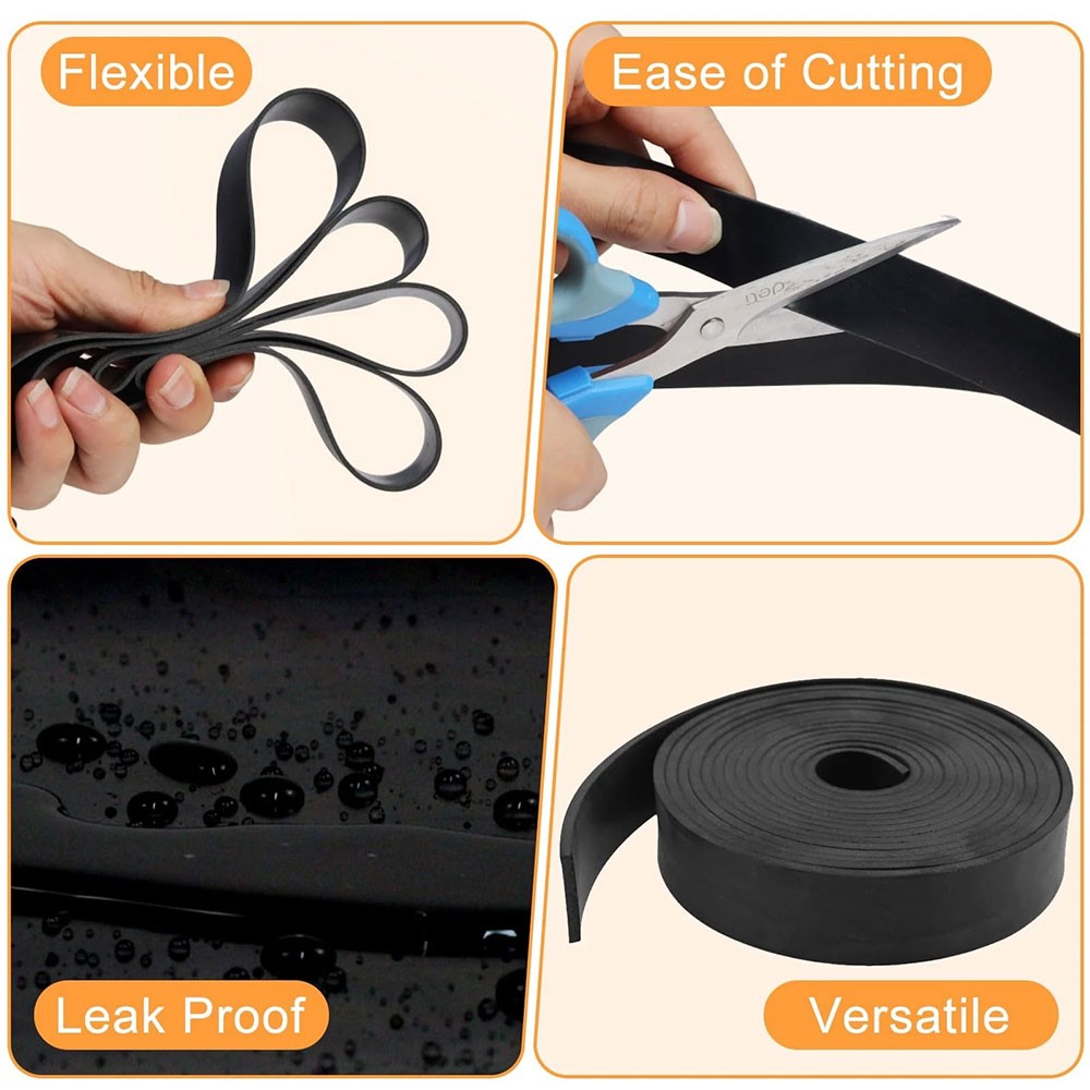 Neoprene Rubber Strips Solid Rubber Rolls 3.2in x 1/8in x 10Ft Leveling/Sealing