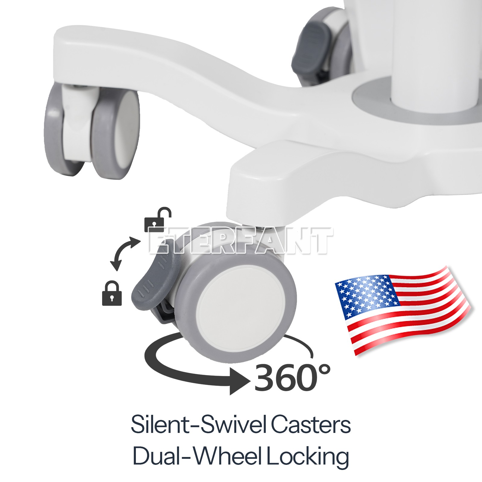 Wall Mount Bracket/Adjustable Mobile Rolling Cart Used for Patient Monitor US