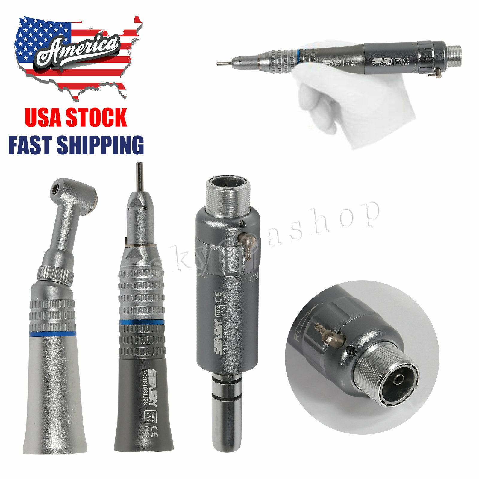 NSK Type Dental Slow Low Speed Contra Angle/ Straight/ Air Motor 2H/4H D’o
