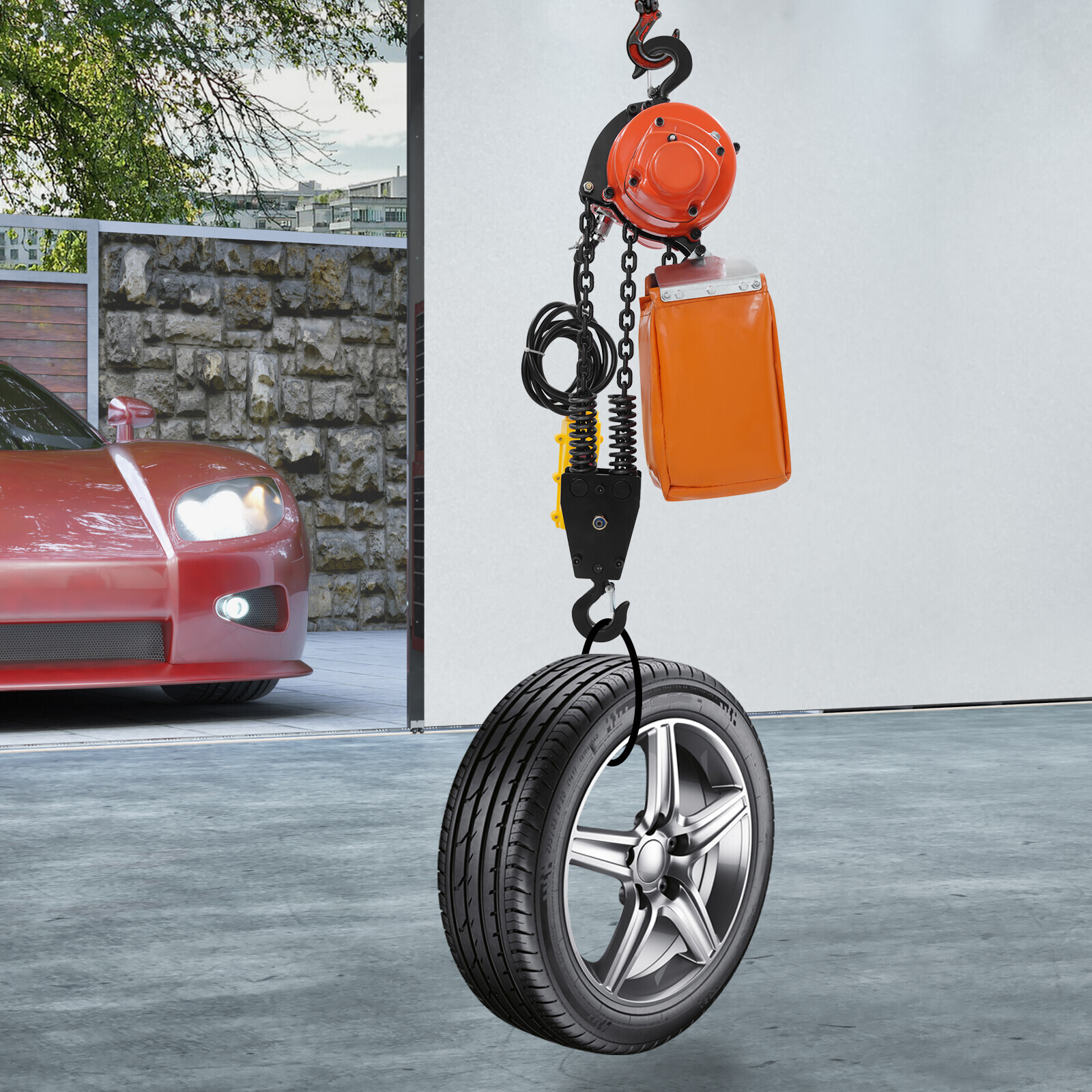 2200lbs/1Ton Electric Chain Hoist Chain Crane Hoist 3m/9.84ft Lifting