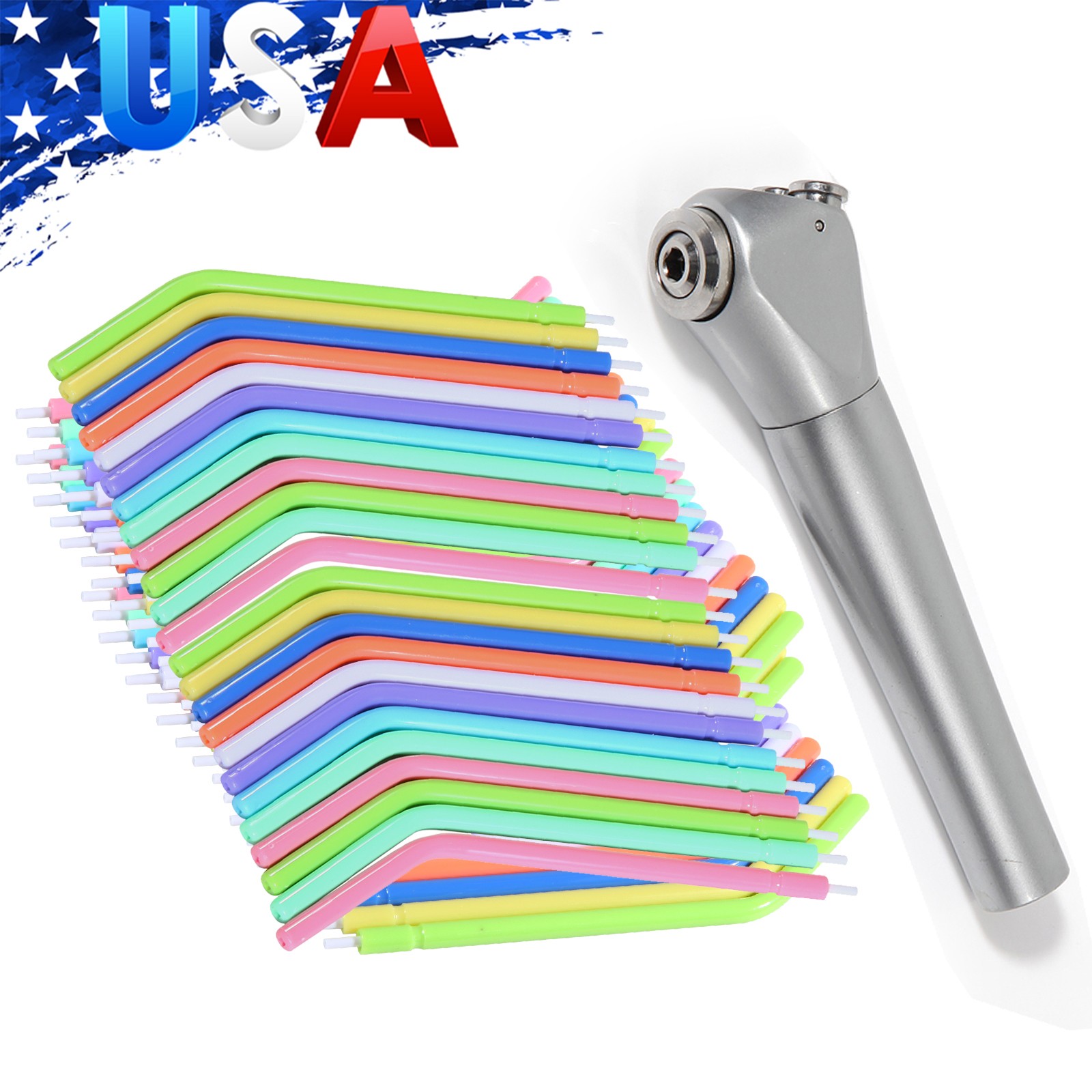 Dental Triple Way Syringe Air Water Spray Handpiece/Disposable Nozzles Tips Tube