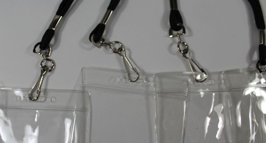 6 Business Card Holders/ Name Tag Badge with Detachable Lanyard Clips 20″ Strong