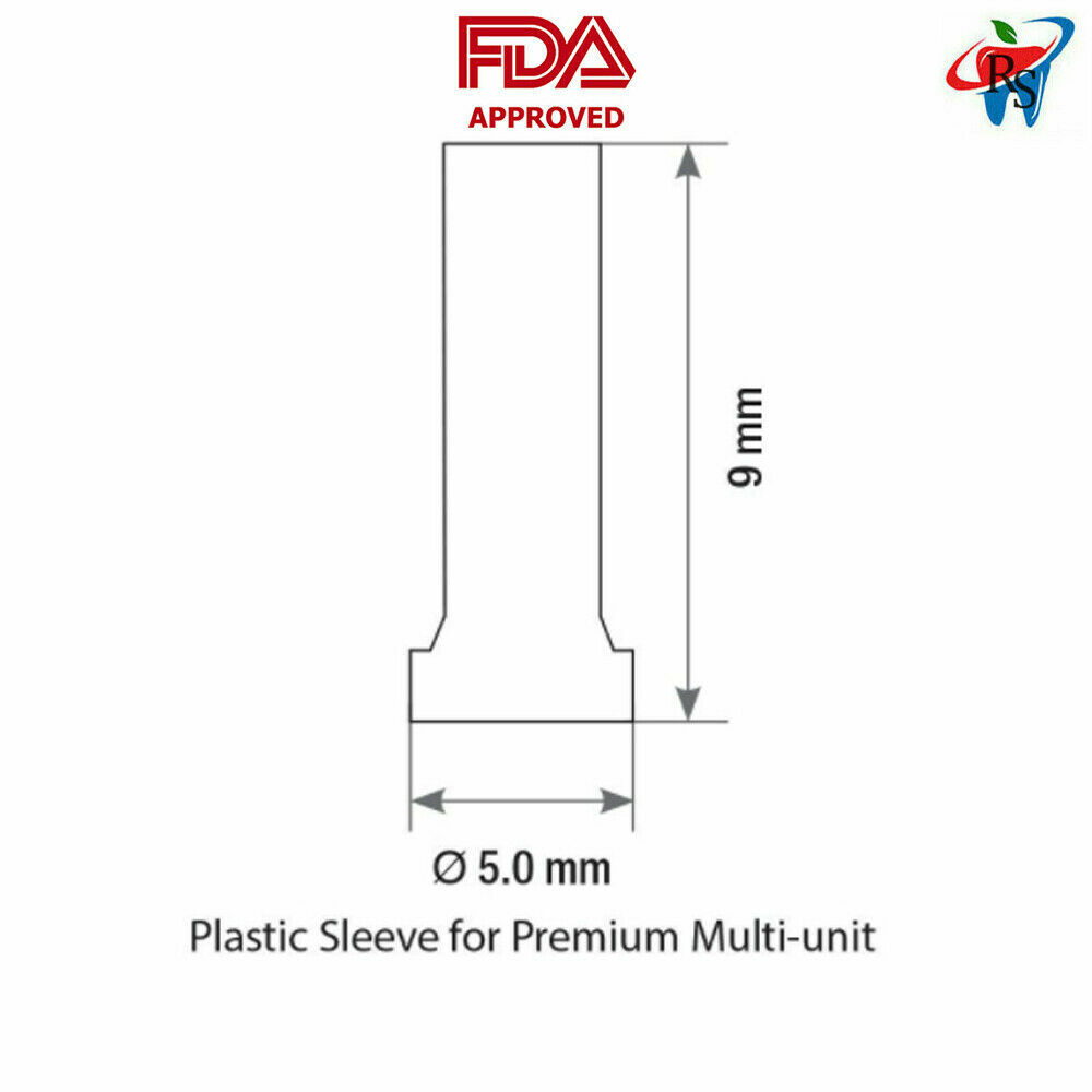 1x Set Prosthetic Straight Multi Unit 1.6 RP Conical 2.65 + Plastic Sleeve