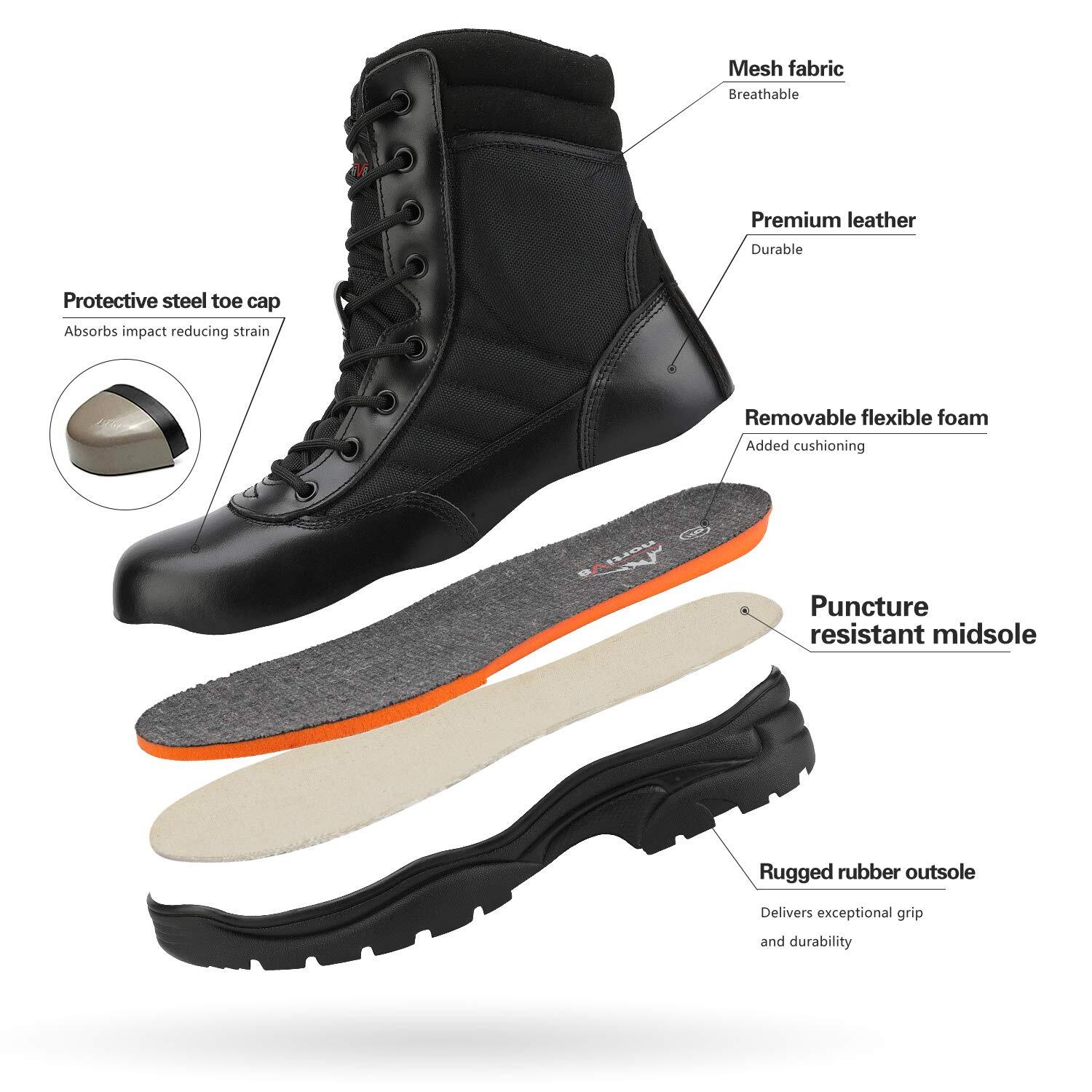 Men’s Steel Toe Safety Work Boots Non-Slip Waterproof Military Tactical Boots