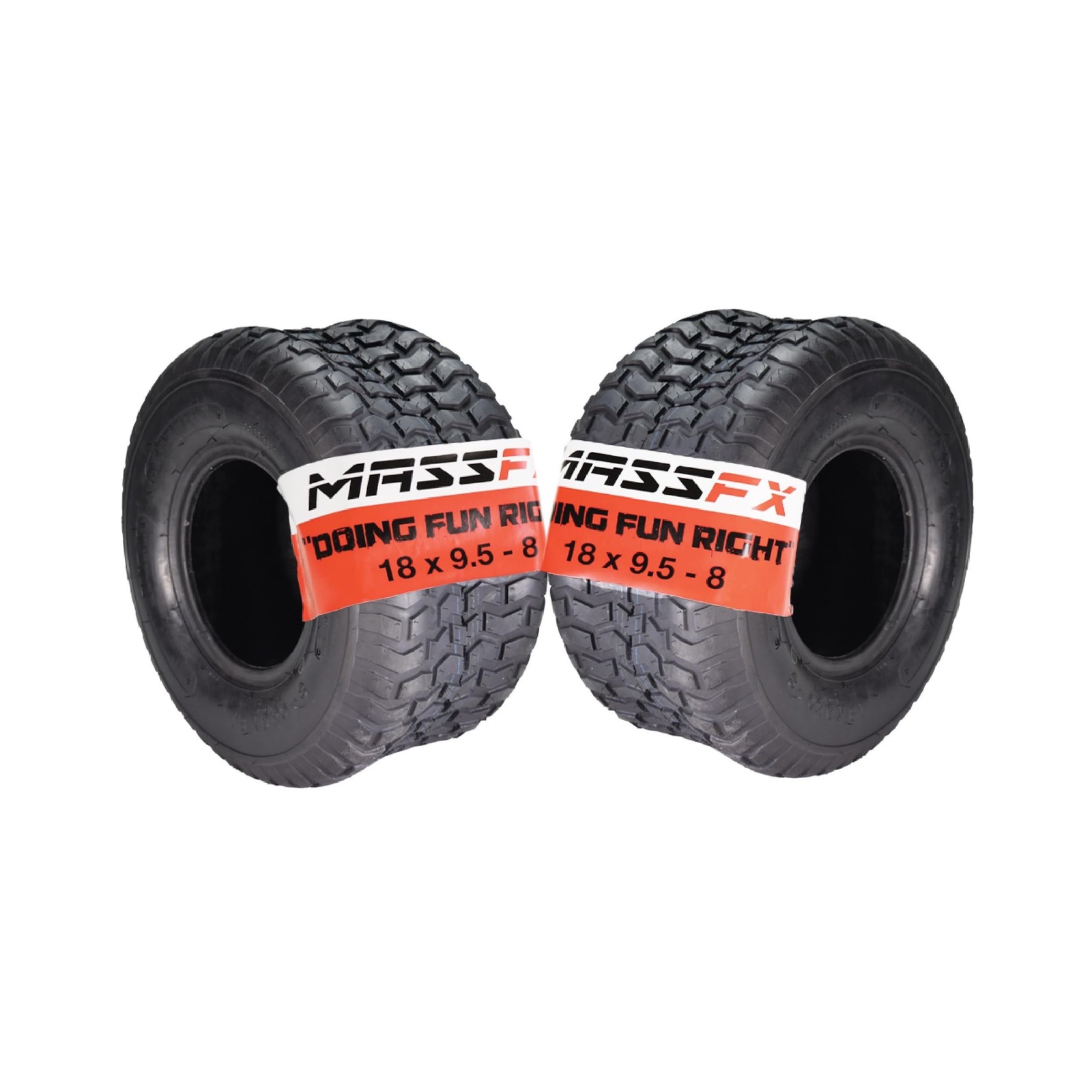 MASSFX 18×9.50-8 front or rear Turf Tires for golf carts and lawn mowers, 4-P…