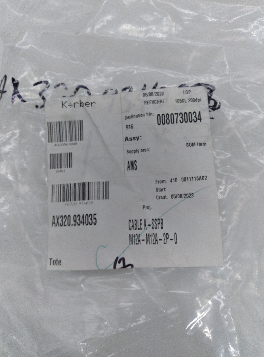 Leuze K-SSPB-M12A-M12A-2P-0 Sensor/Actuator Connection Cable M12-M12 Both Ends