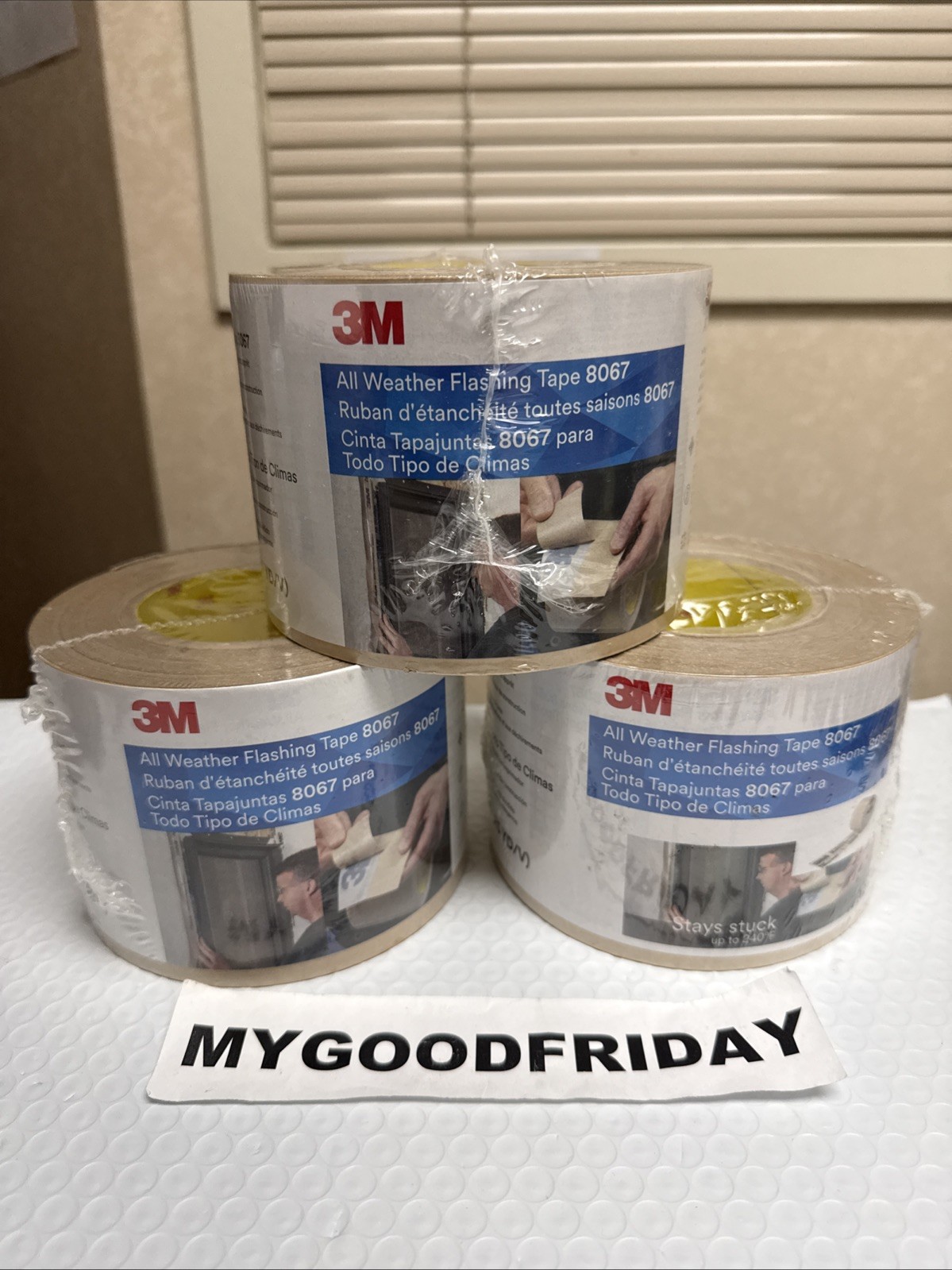 New 3 Pack – 3M 8067 Acrylic All Weather Window Flashing Tape 4 W in. x 75 L ft.