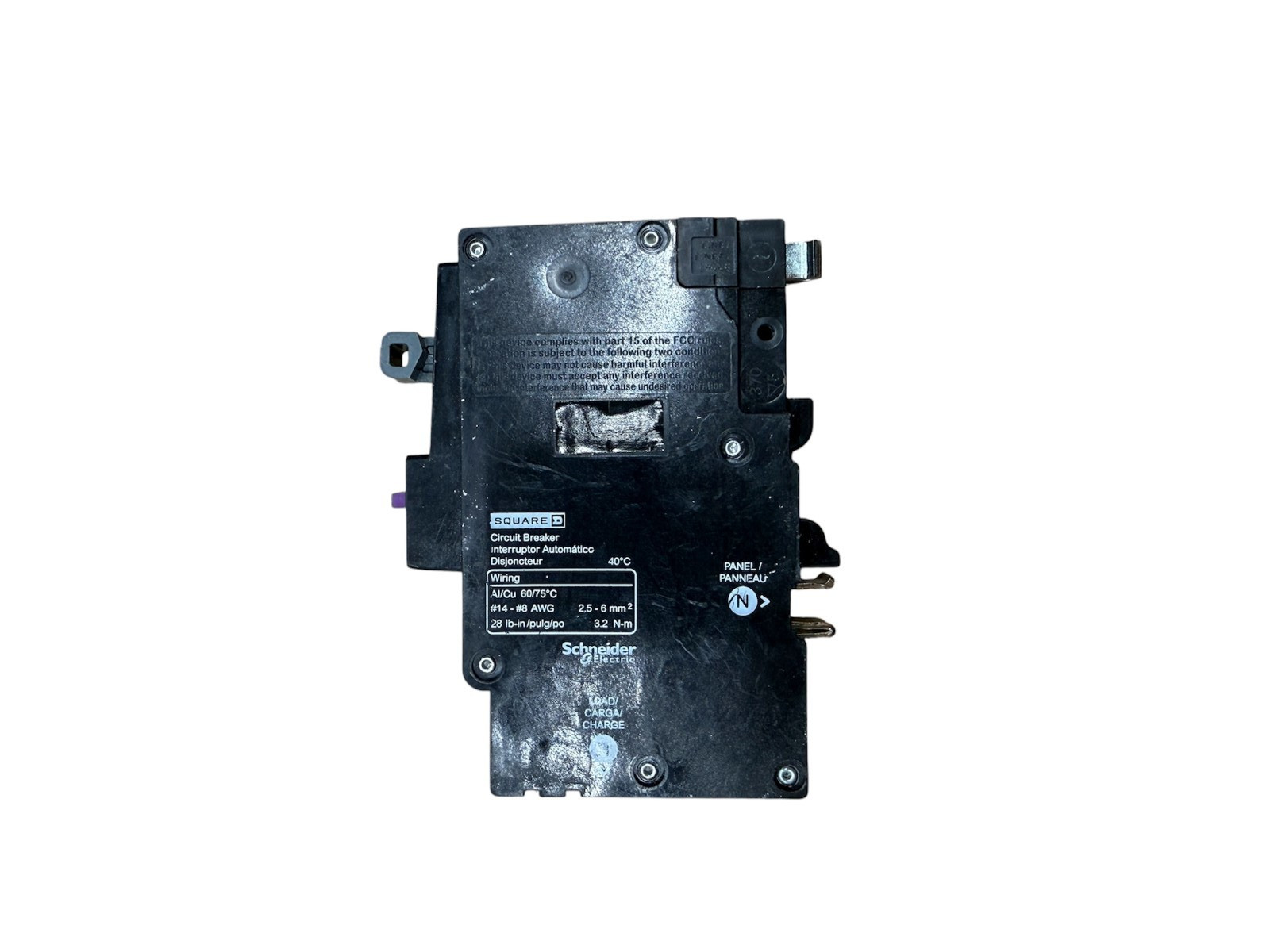 Square D QO QO120PAFGF 20A 1-Pole Dual Function AFCI/GFCI Plug-On Neutral