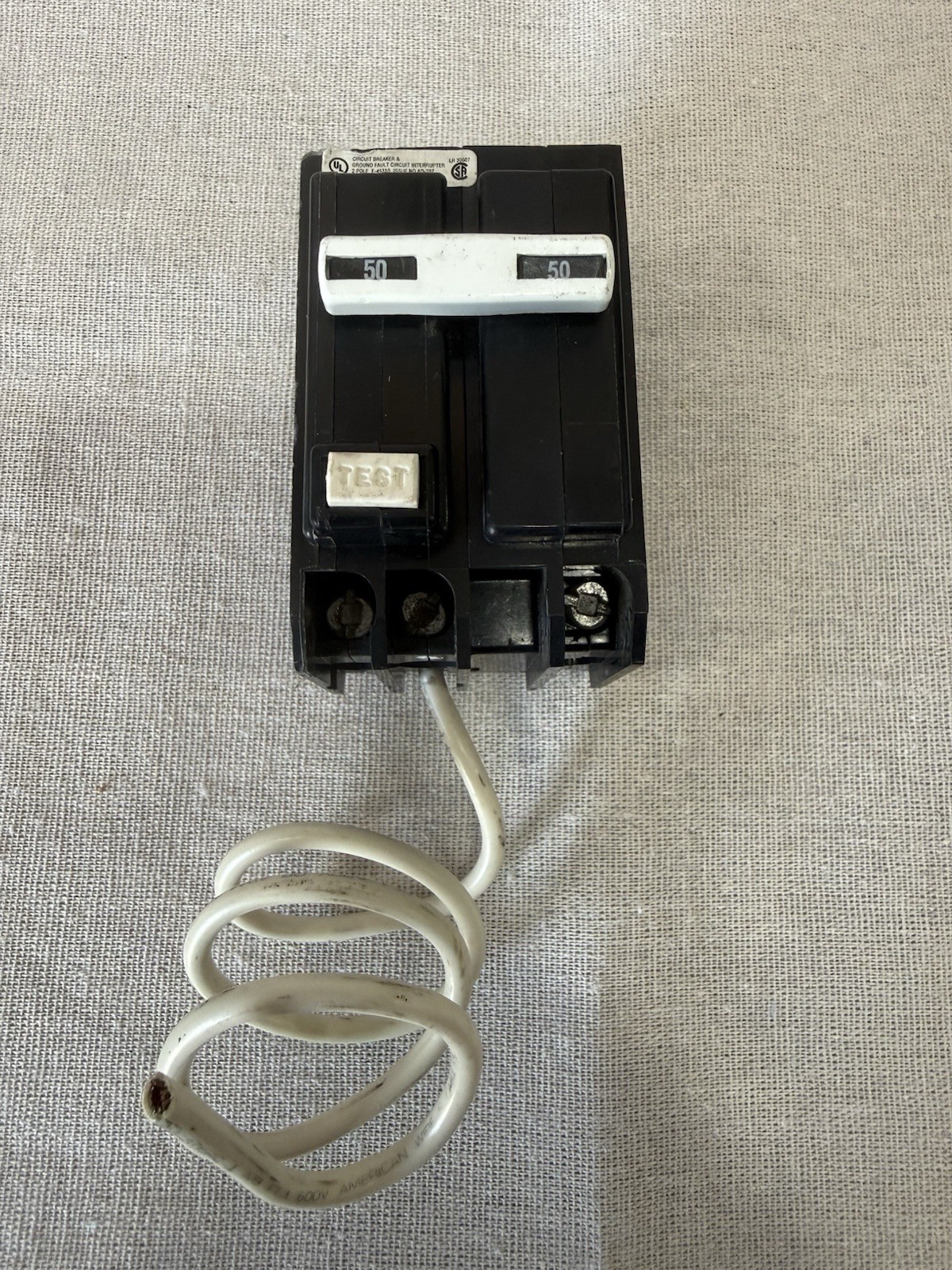 GE THQL2150GFT 50A 2-Pole GFCI Breaker 120/240V General Electric Used