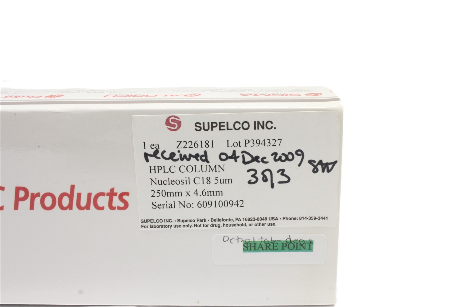 NEW Supelco Nucleosil 5um C18 LC Column 250×4.6mm Z226181
