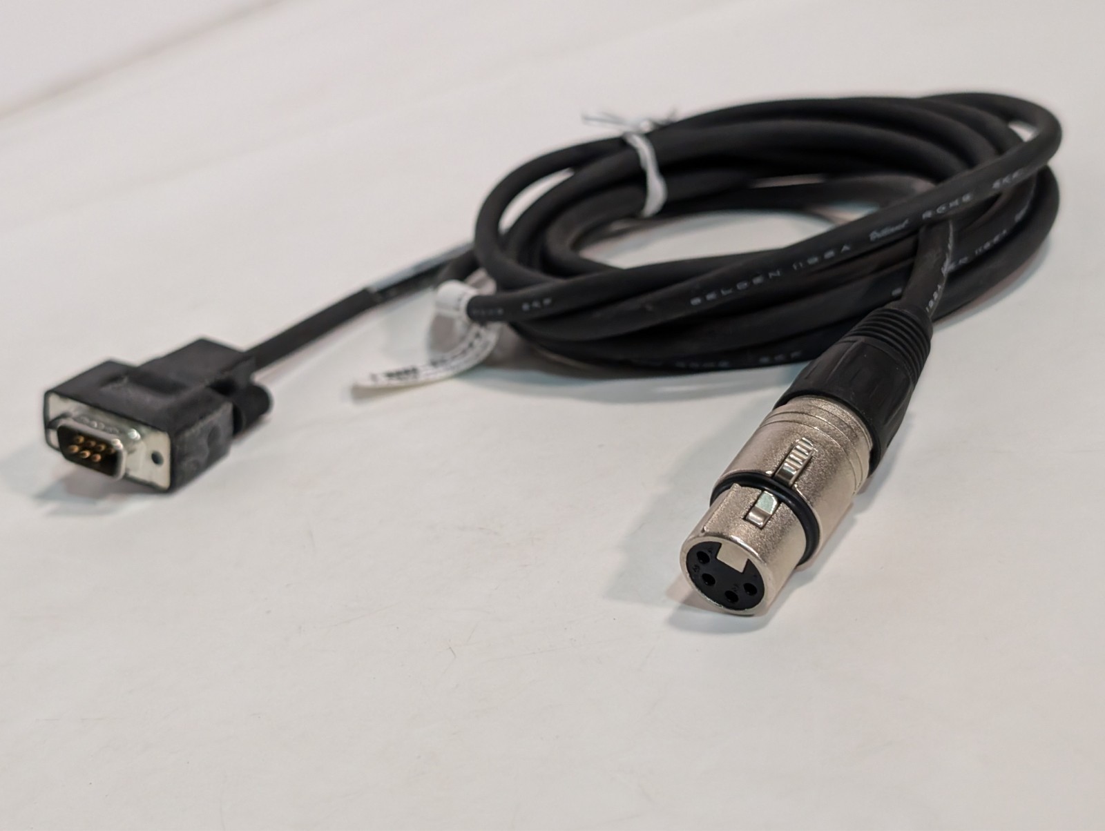Lot of 2 Hill-Rom P2904A103 communication cables, DB9 male to 4-pin circular