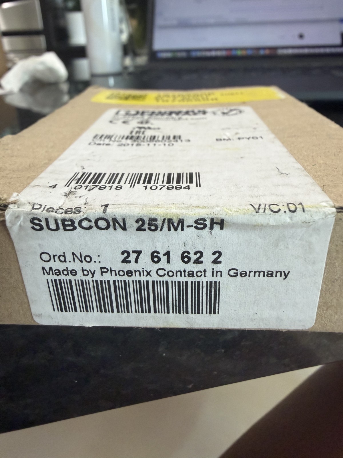 Phoenix Contact SUBCON 25/M-SH 2761622 25-Pin Male D-Sub Connector New in Box