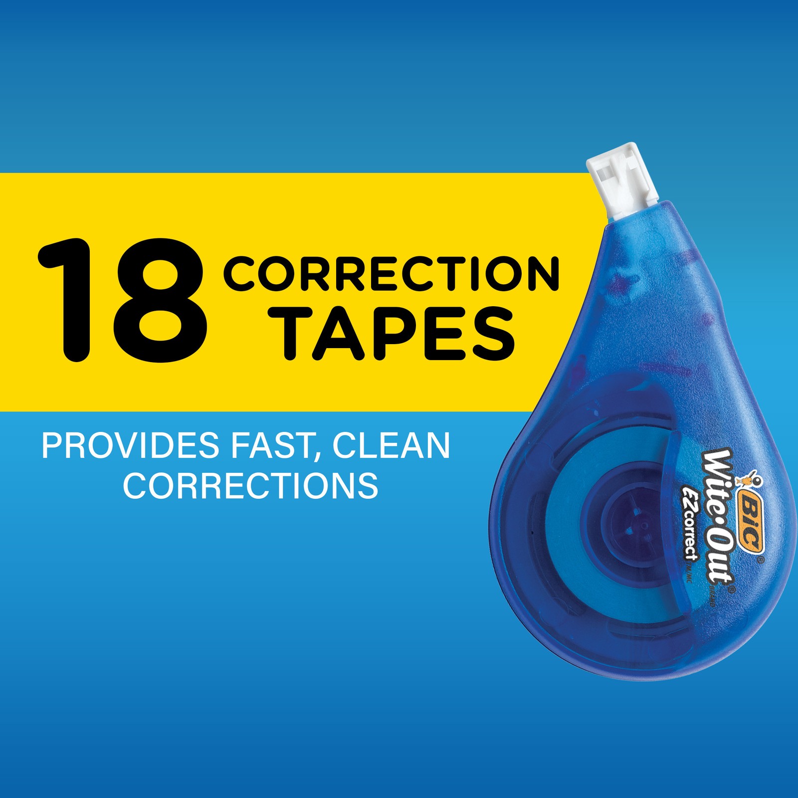 BIC Wite-Out Brand EZ Correct Correction Tape, 18-Count Pack