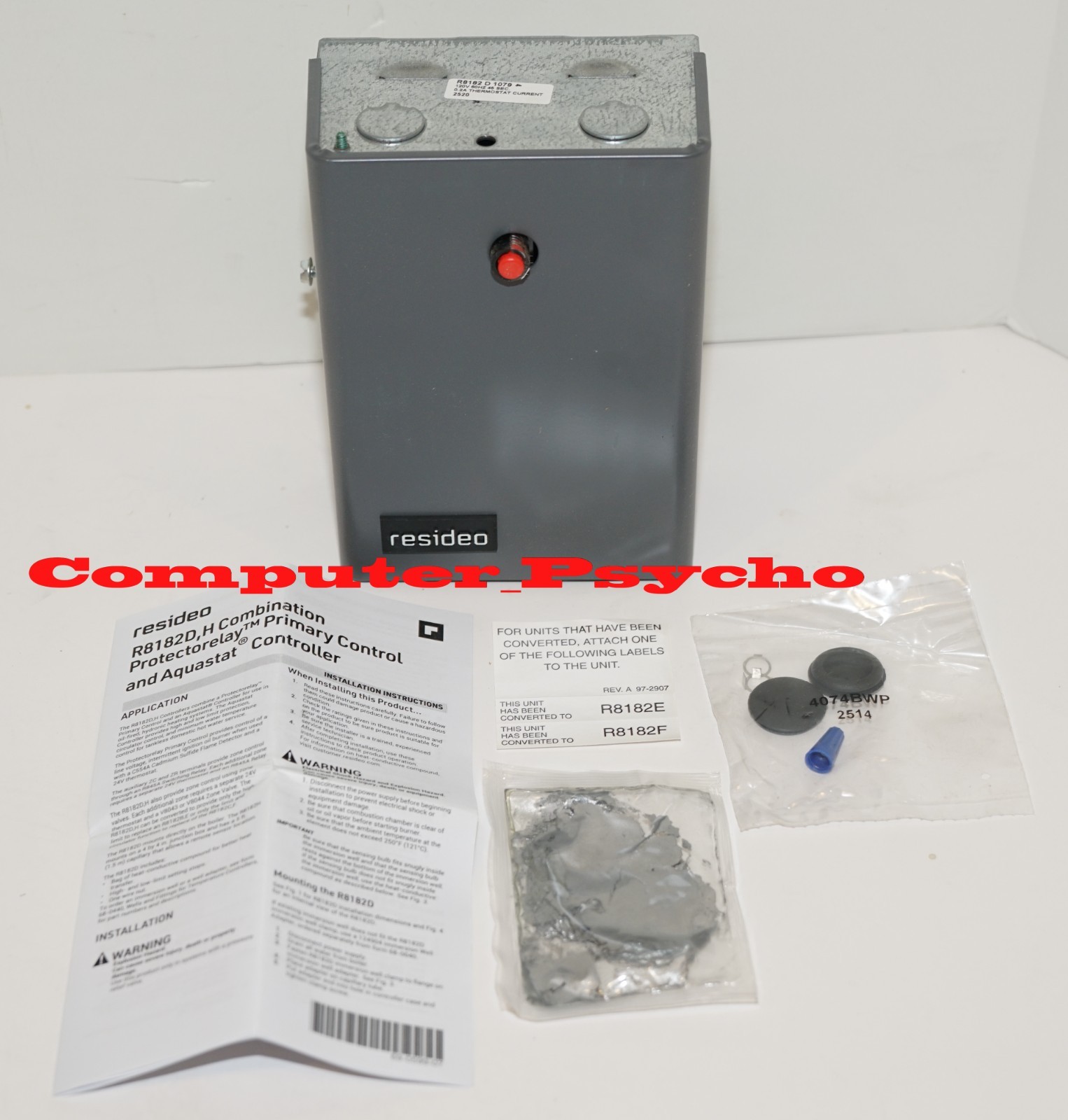RESIDEO R8182D1079 TRIPLE AQUASTAT PROTECTORELAY CONTROLLER OIL BURNER VERTICAL