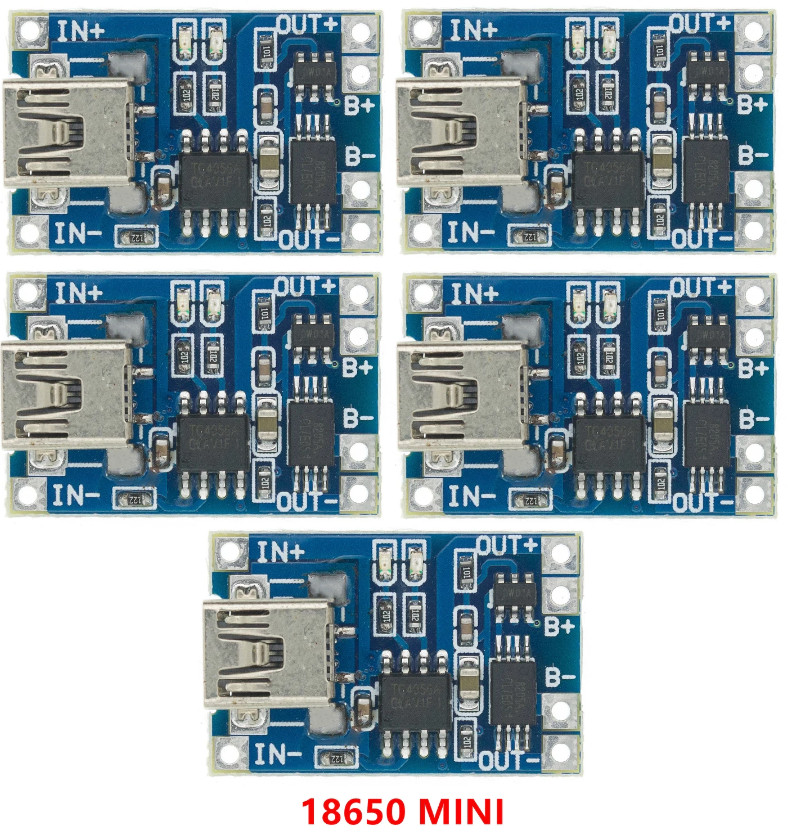 10PCS USB Micro, TYPE-C and Mini Lithium Battery Charger With battery protection