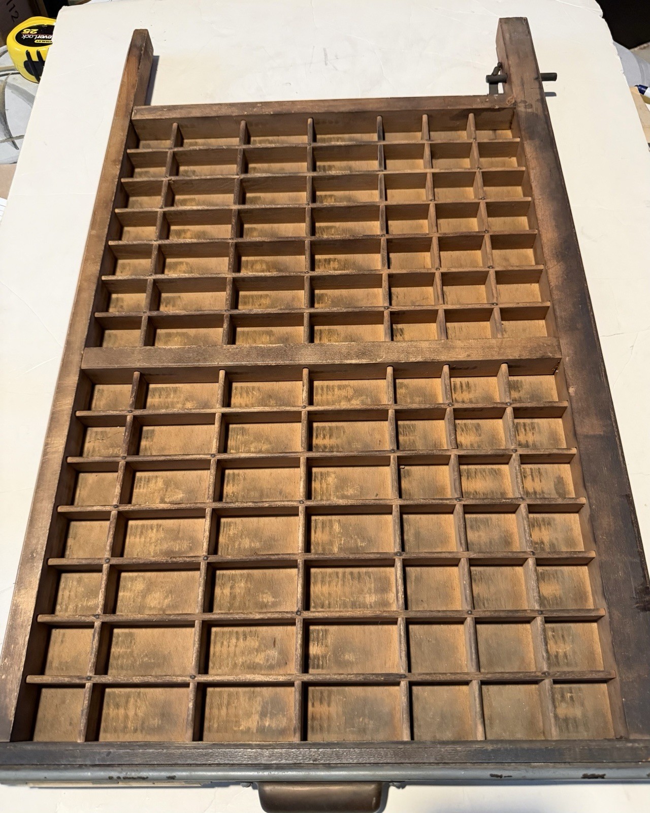 Ludlow Vintage Letterpress Printer Drawer Tray 27 X 16”-98 Spaces