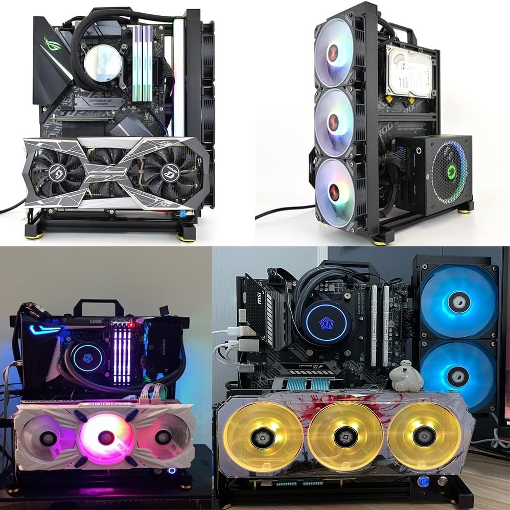 PC Creative Assembly Frame Test Bench，Open Air Case, DIY Computer Black