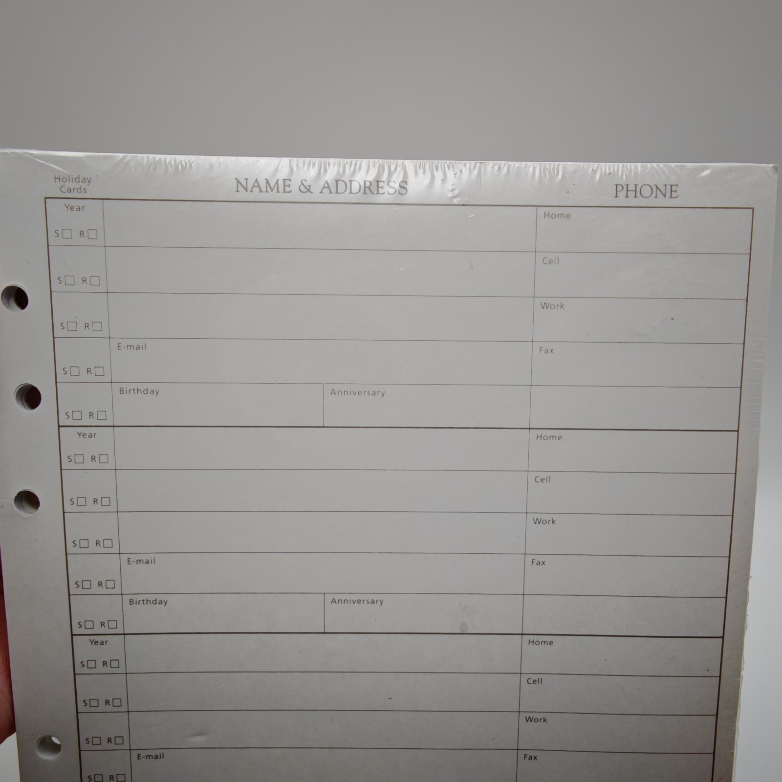 Hallmark ADD1109 Address Book Refill NOS Sealed Planner Pages Organizer Inserts