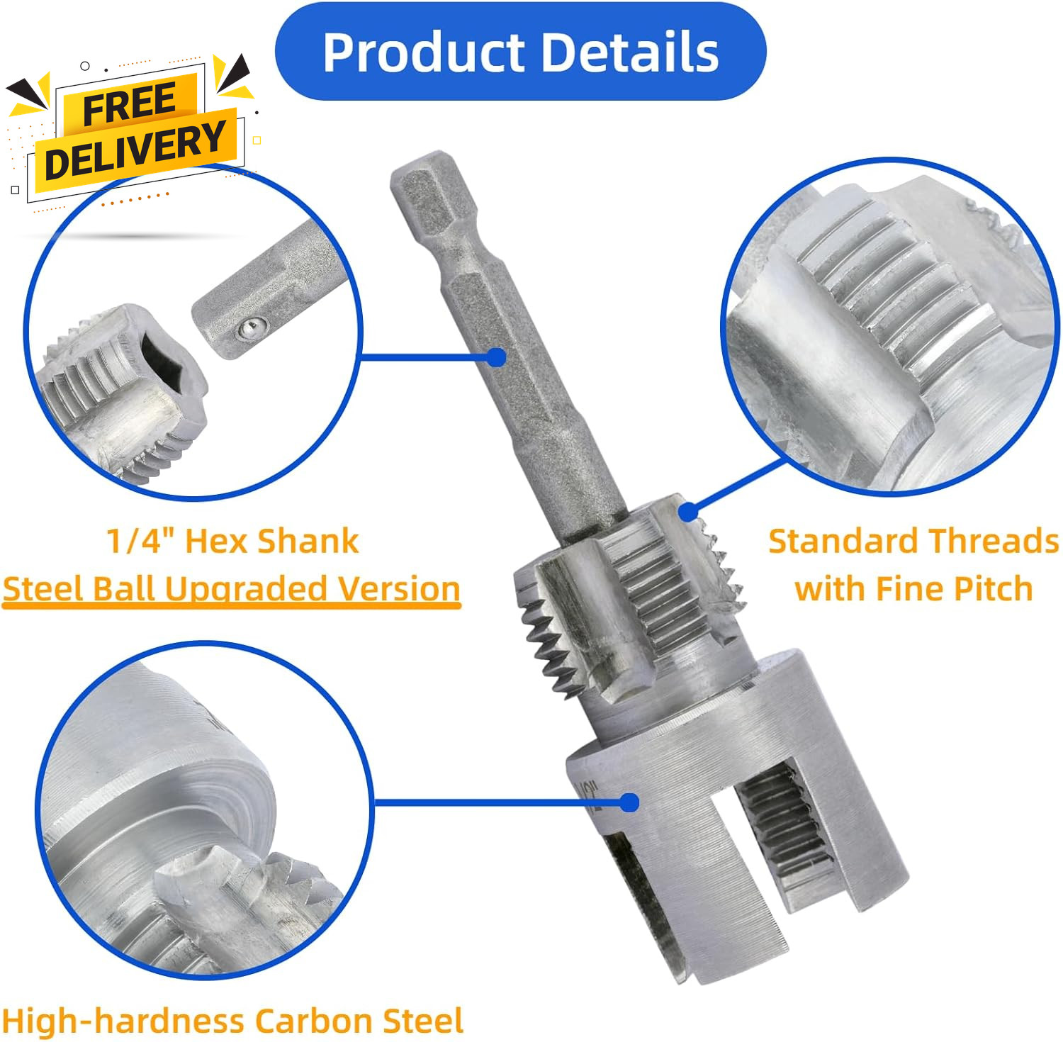 3 Pcs PVC Pipe Threader Kit Integrated Internal & External Pipe Thread Cutting T