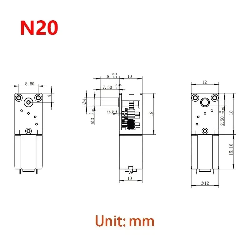 Micro 050 N30 N20 Worm Gear Motor DC3V-12V 6V 9V 4-762Rpm Slow Speed All Metal G