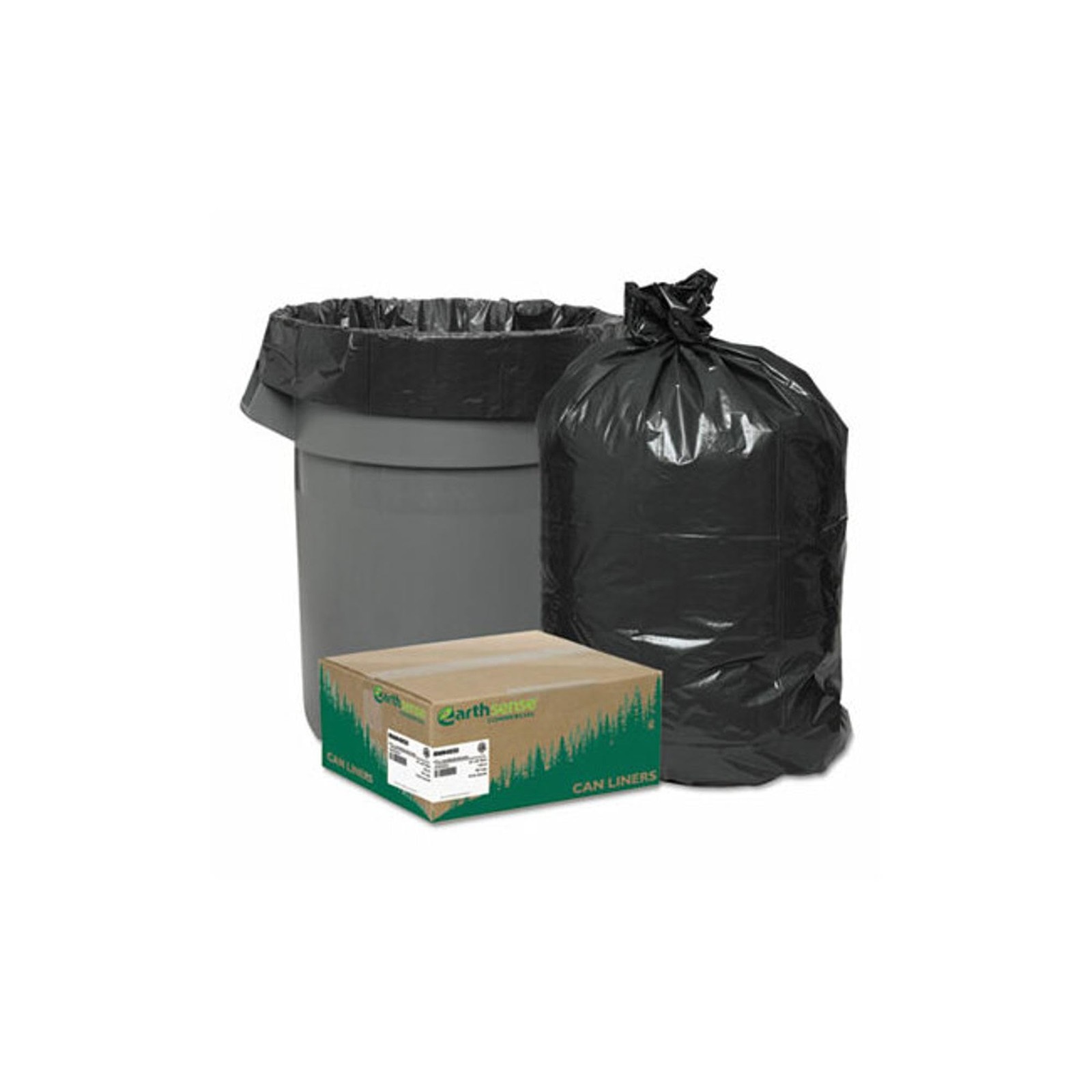 Earthsense Commercial RNW4850 Can Liner 40×46, 1 Count (Pack of 100), Black