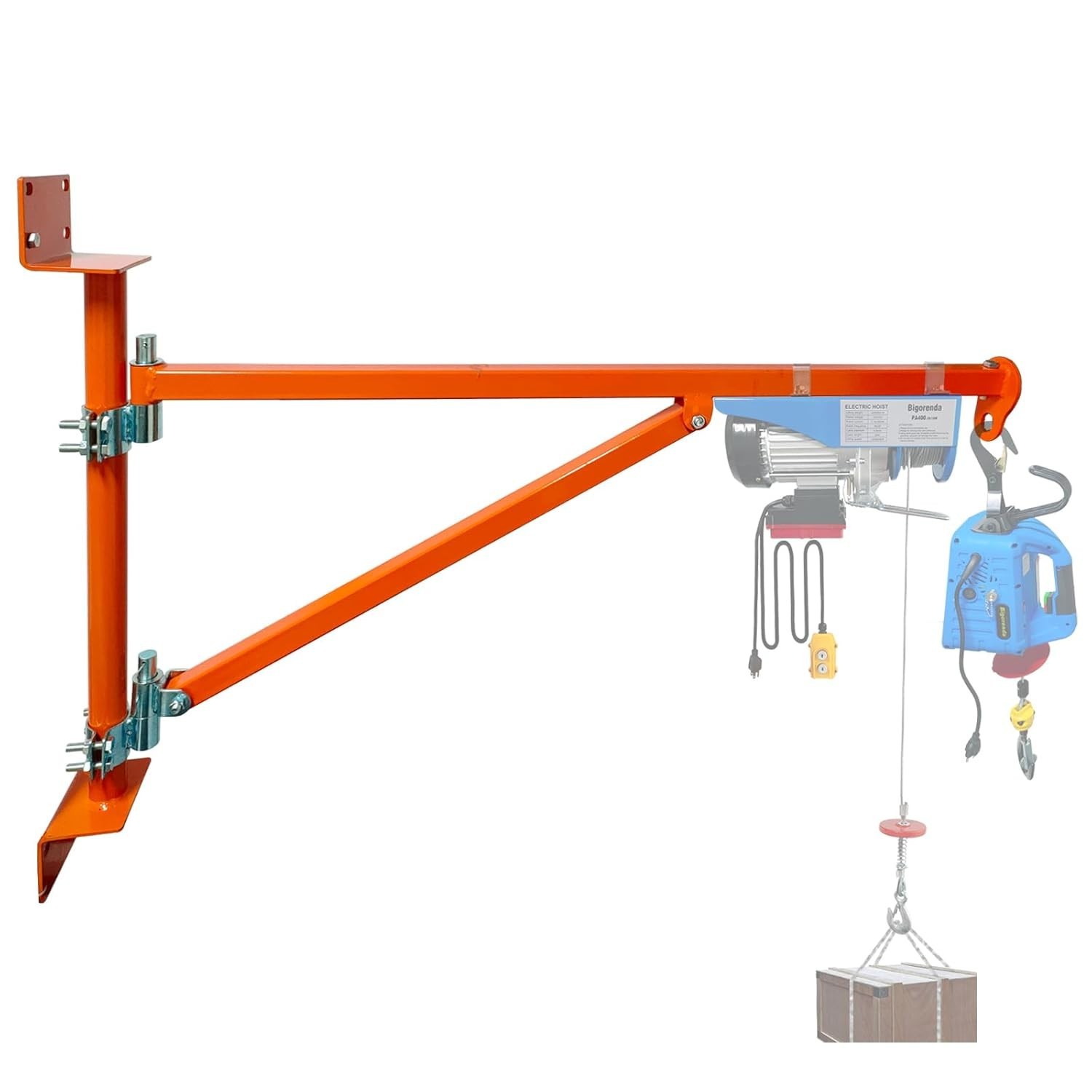 Wall Mount Jib Crane,All Steel Construction,660lbs Max Load Capacity,180 Degree