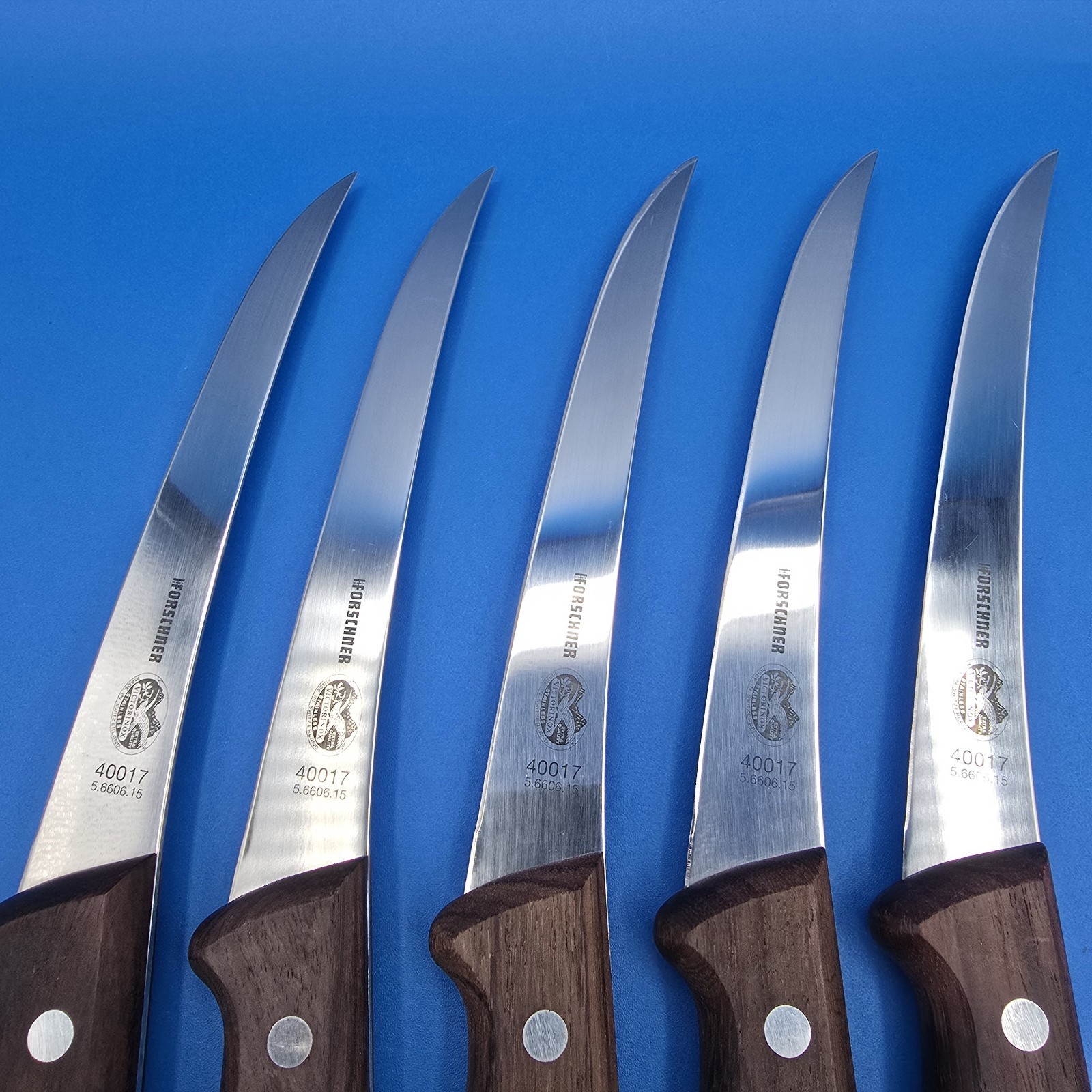 Lot 5 Victorinox Forschner 40017 Curved Boning Knives Wood Handle Swiss…