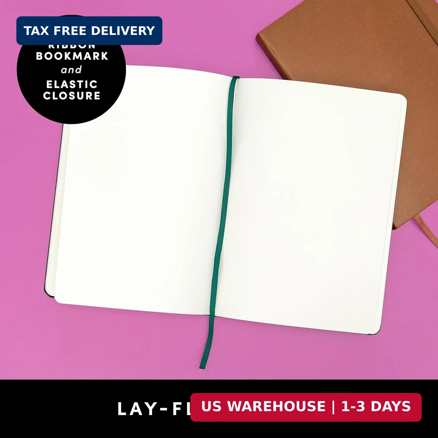 PAPERAGE Blank Journal Notebook, (Cognac), 160 Pages, Medium 5.6 in x 8 in – 100