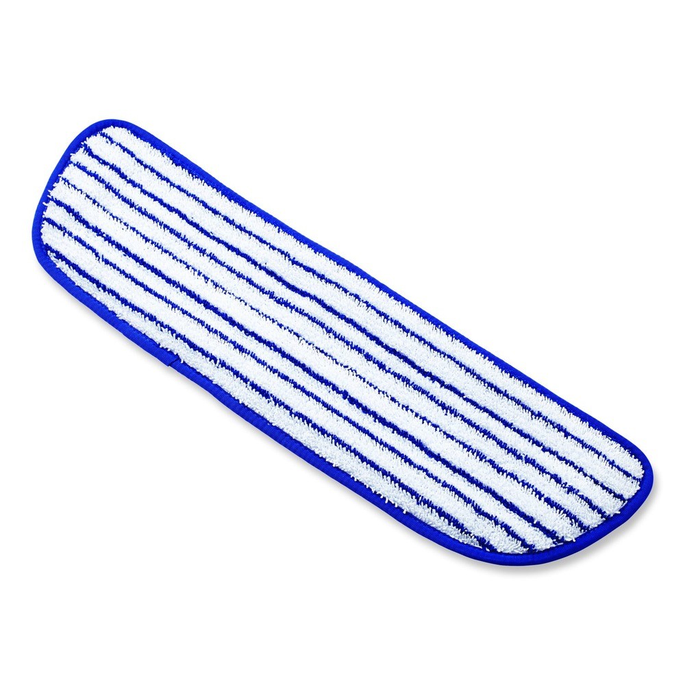 Rubbermaid Commercial Q800WHI 18 in. x 5.5 in. Microfiber Pad – BL/WT (6/BX) New