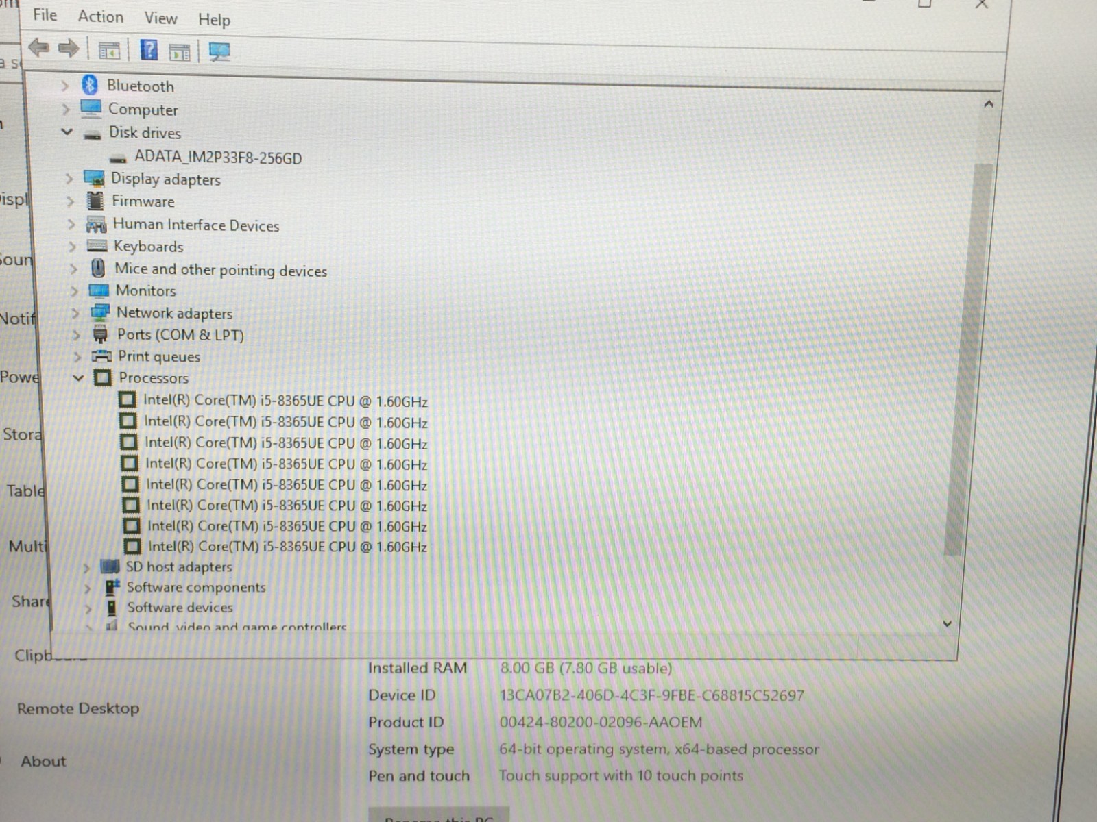 Oracle Micros Workstation 655X Intel i5-8365UE 1.8 GHz 8 GB 256 SSD Windows 10