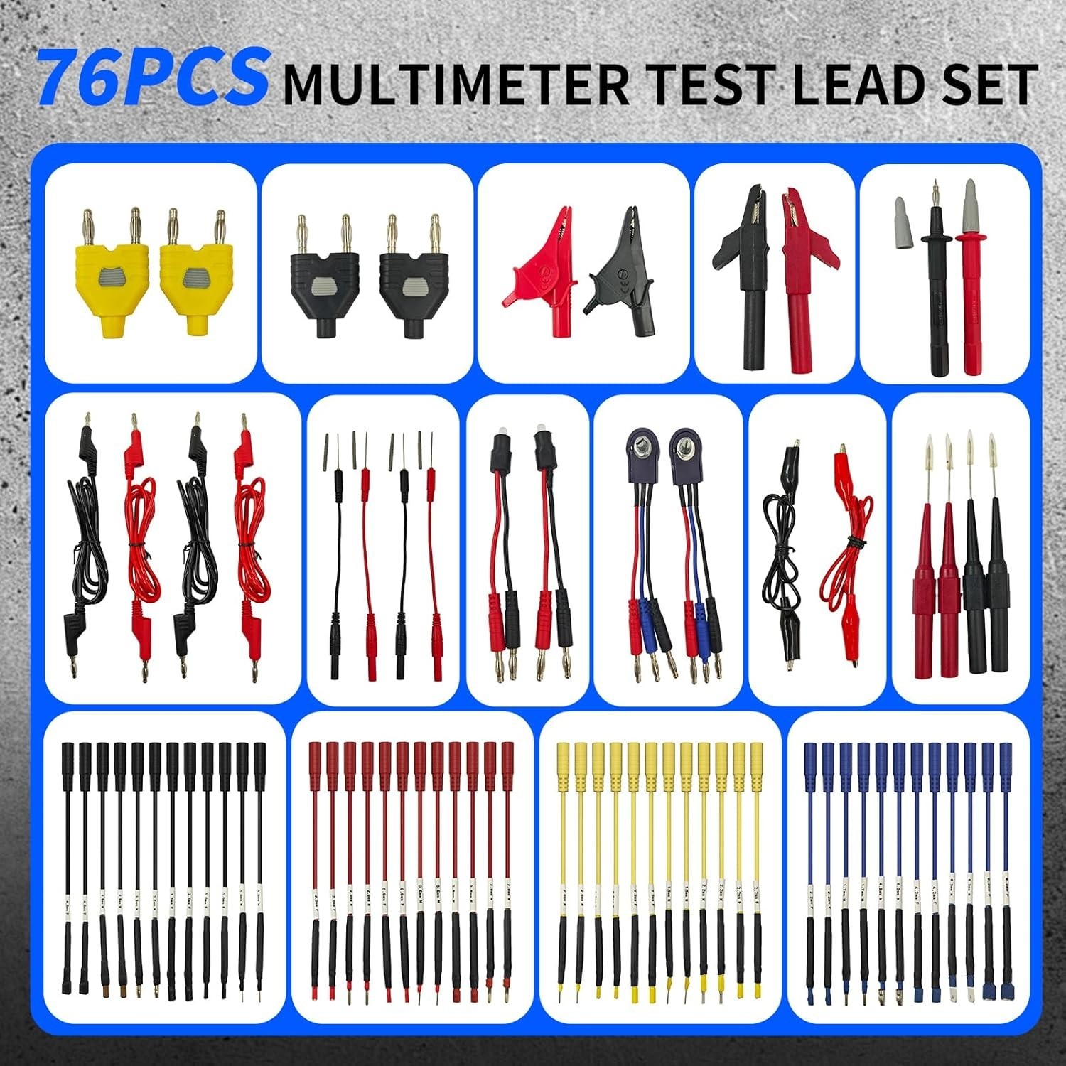 76-Pcs Automotive Circuit Test Lead Kit, Multimeter、Electrical Test Leads Kit