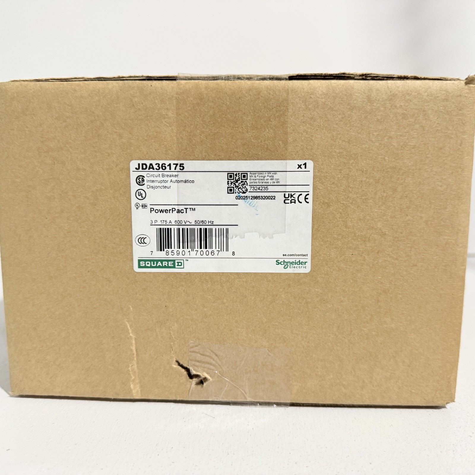 NEW – SQUARE D – JDA36175, Circuit Breaker – FREE SHIP FROM *AR*