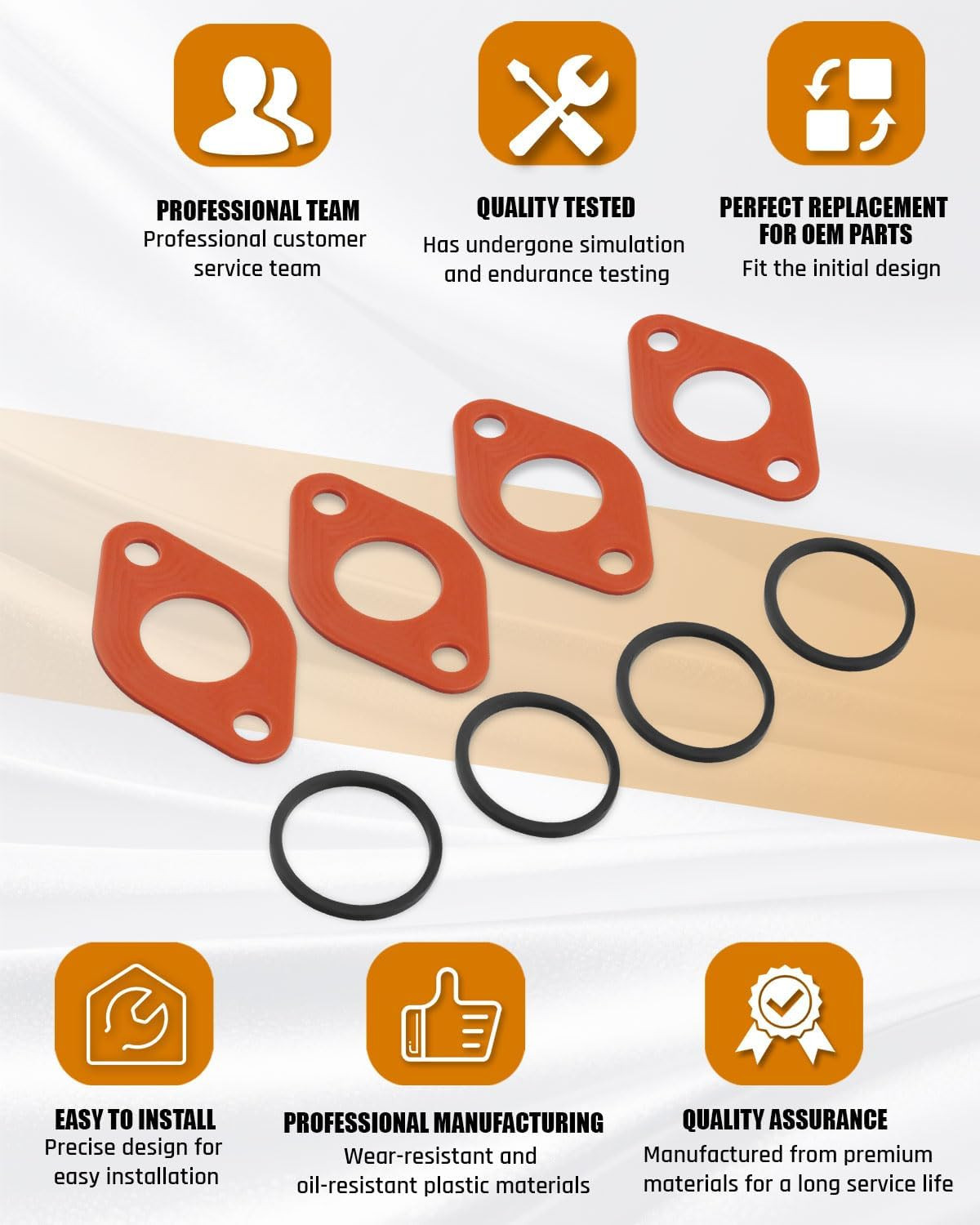 4Pcs Circulator Pump Flange Gaskets + Sealing Rings Fit for TACO 007 Series for