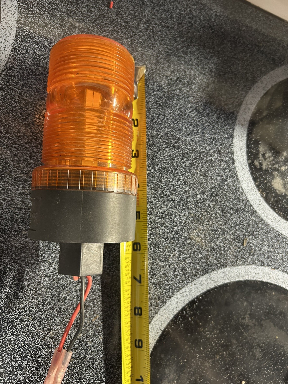 Railhead Gear M490-Led Dcap Warning Strobe, Amber, Led, 12v, w revolving beacon