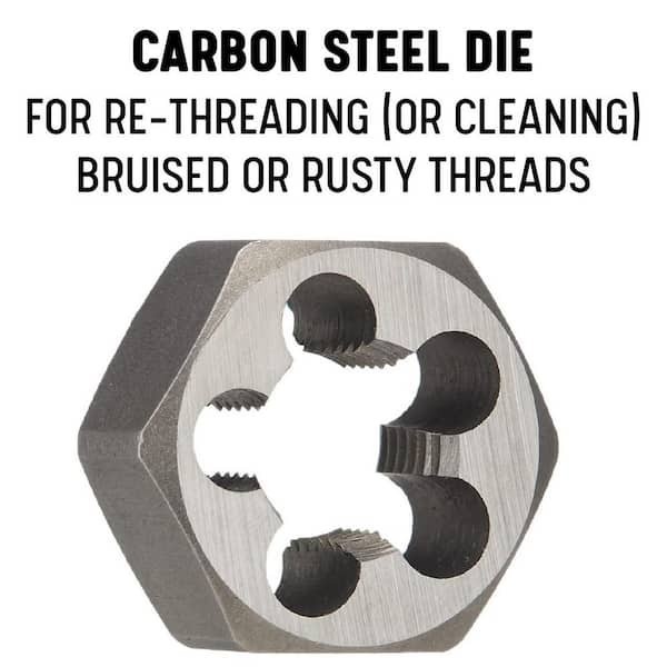 1 In.-8 Carbon Steel Hex Re-Threading Die