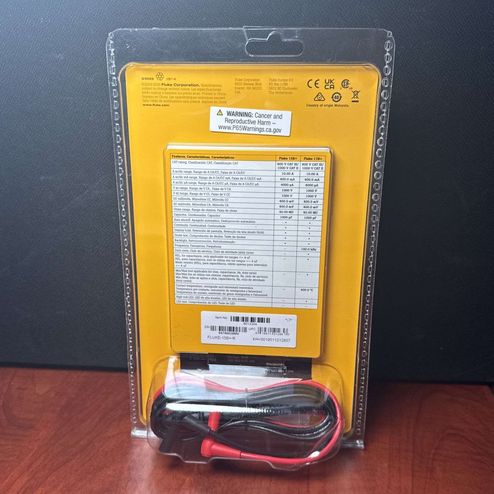 Fluke 15B+ 600V Cat III Digital Multimeter (2857)