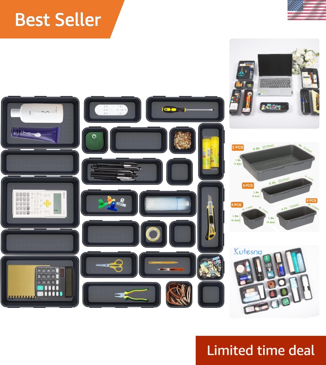 Effortless Organization: 25 Pcs Interlocking Desk Drawer Separators for Any Room