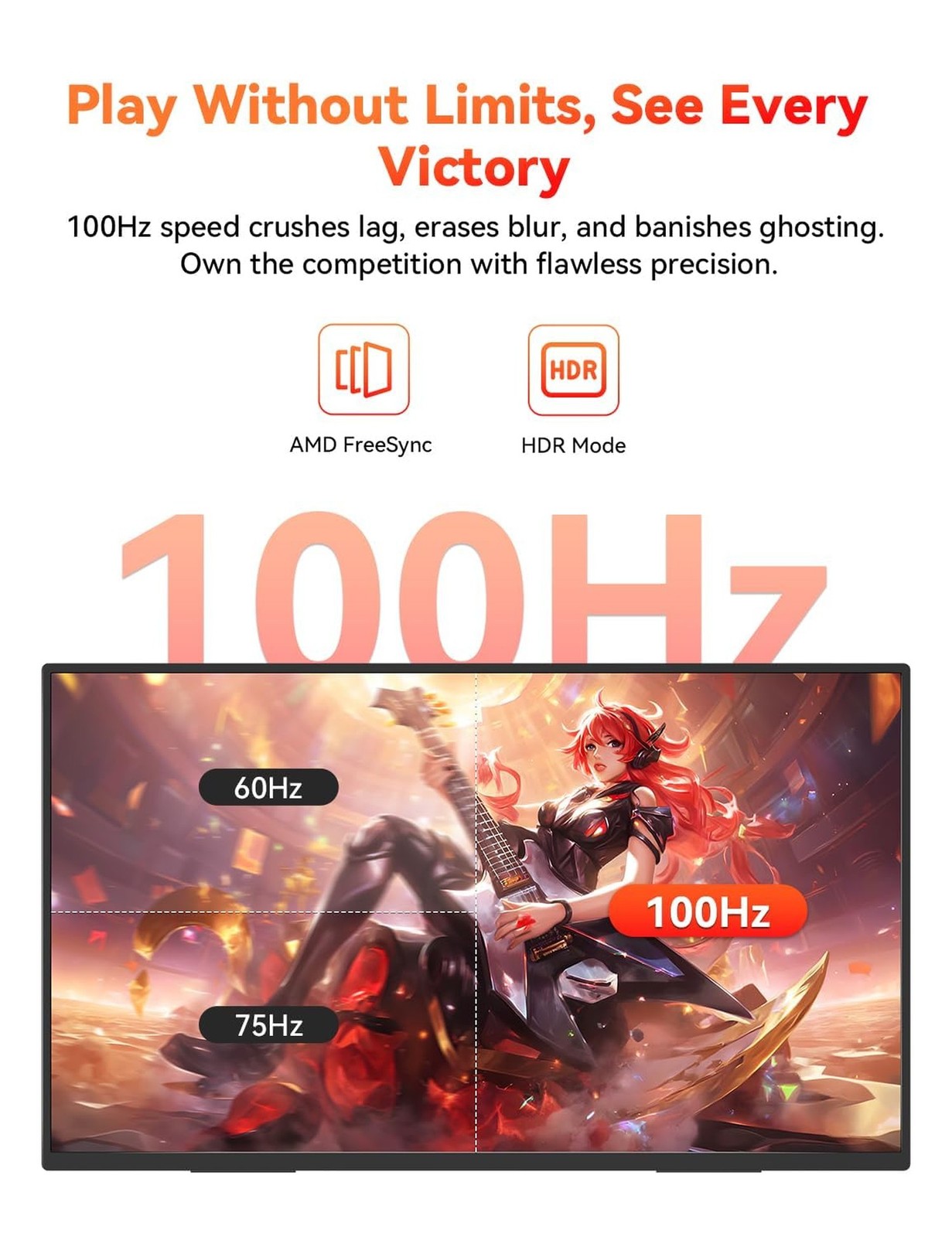 HotYeah 23.8″ 100Hz Portable Monitor, 1080P FHD 100% sRGB IPS USB-C HDMI Larg…